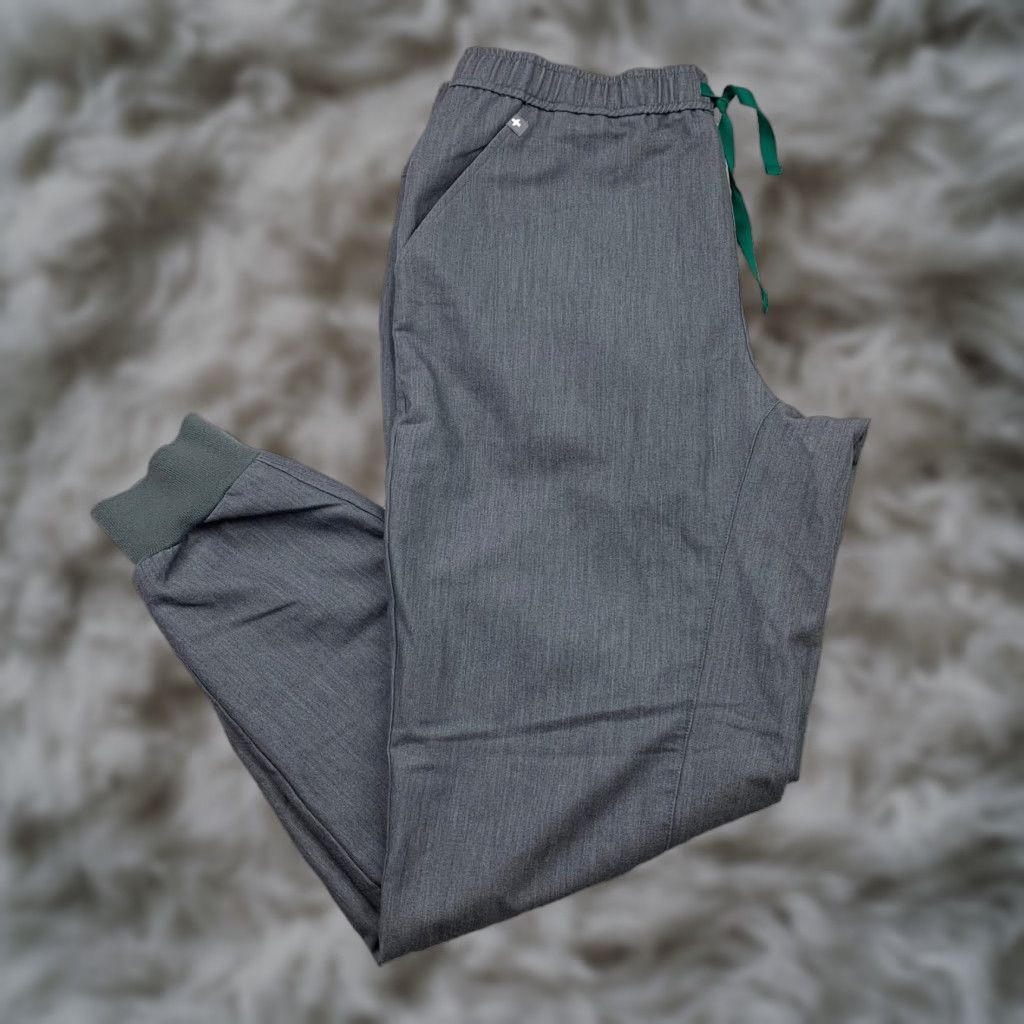FIGS Men's Technical Collection Scrub Jogger Pants Gray Large Drawstring