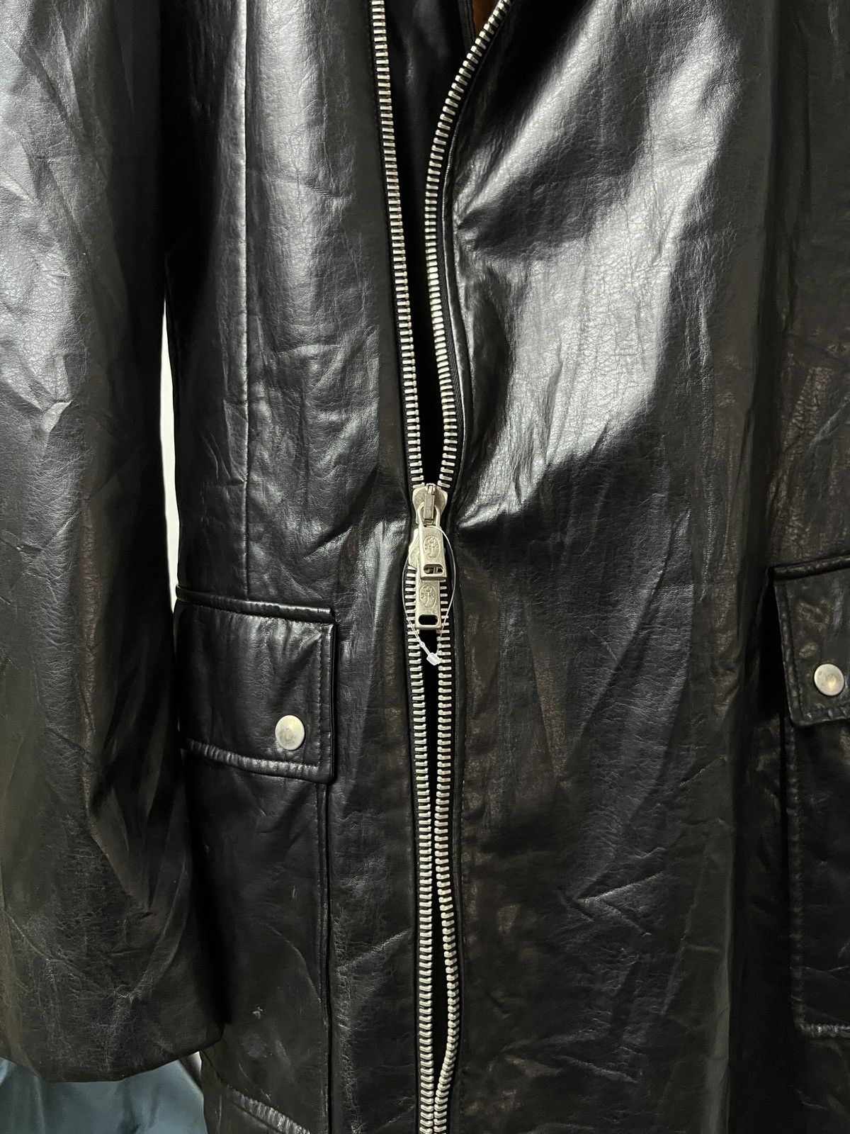 Jean Charles De Castelbajac Rare Je De Castelbajac Double Collar Leather Long Coat Size US M / EU 48-50 / 2 - 20 Thumbnail