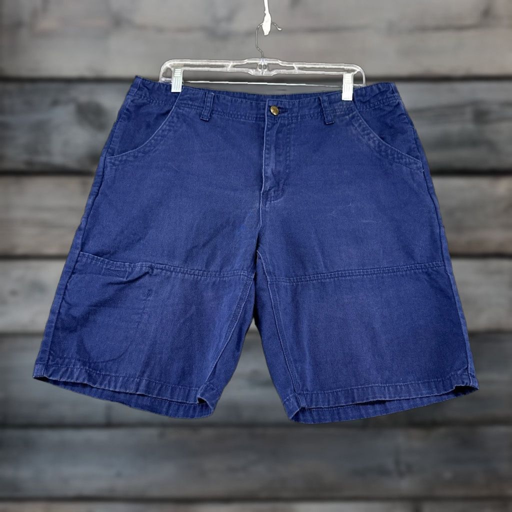 KAVU KAVU Shorts Mens 34 Blue Navy Canvas Chino Outdoor Logo 90s Vintage? No, Regular Rise 8-10in Size US 34 / EU 50 - 1 Thumbnail