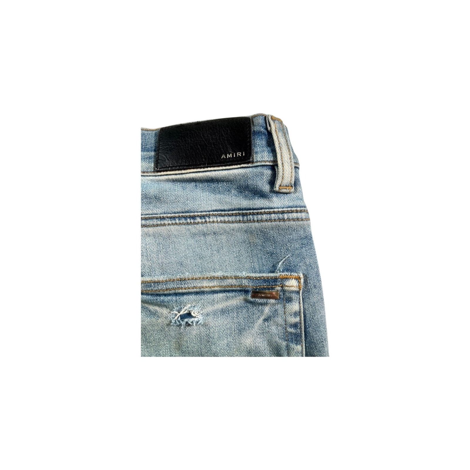 Amiri Amiri "MX1 Camo Patch" Light Wash Jeans Size US 31 - 3 Thumbnail