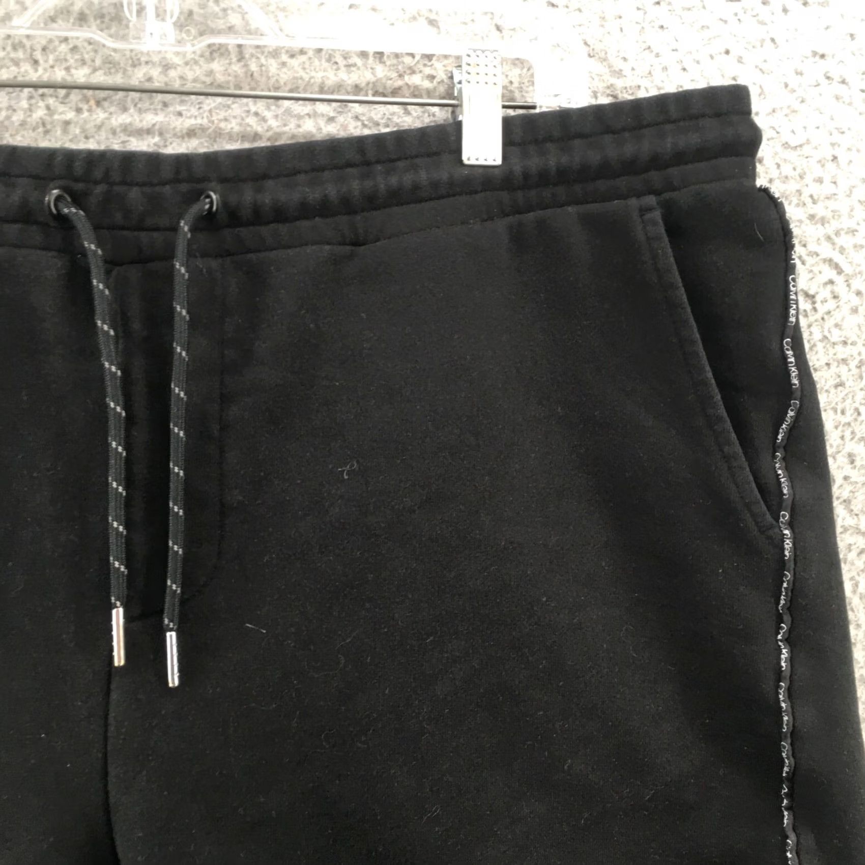 Calvin Klein Calvin Klein Sweatshorts Mens Black High Rise Drawstring Pocket Size ONE SIZE - 3 Thumbnail