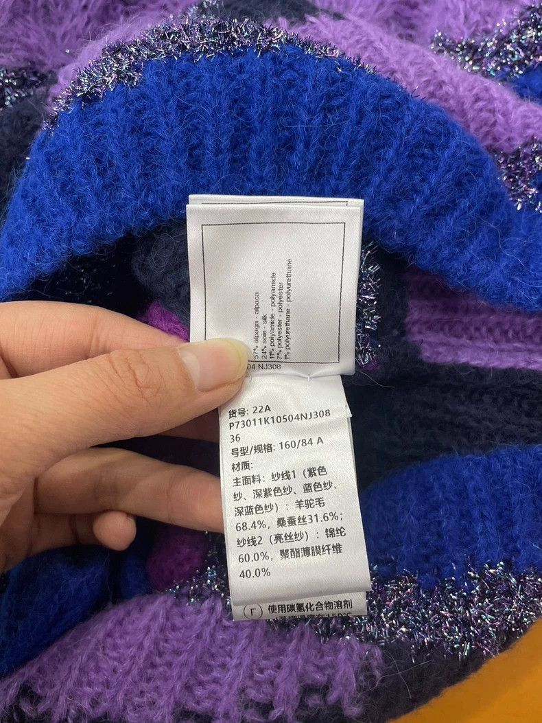 Chanel chanel 22A purple and blue colour block alpaca wool sweate Size XXS / US 00 / IT 34 - 8 Thumbnail
