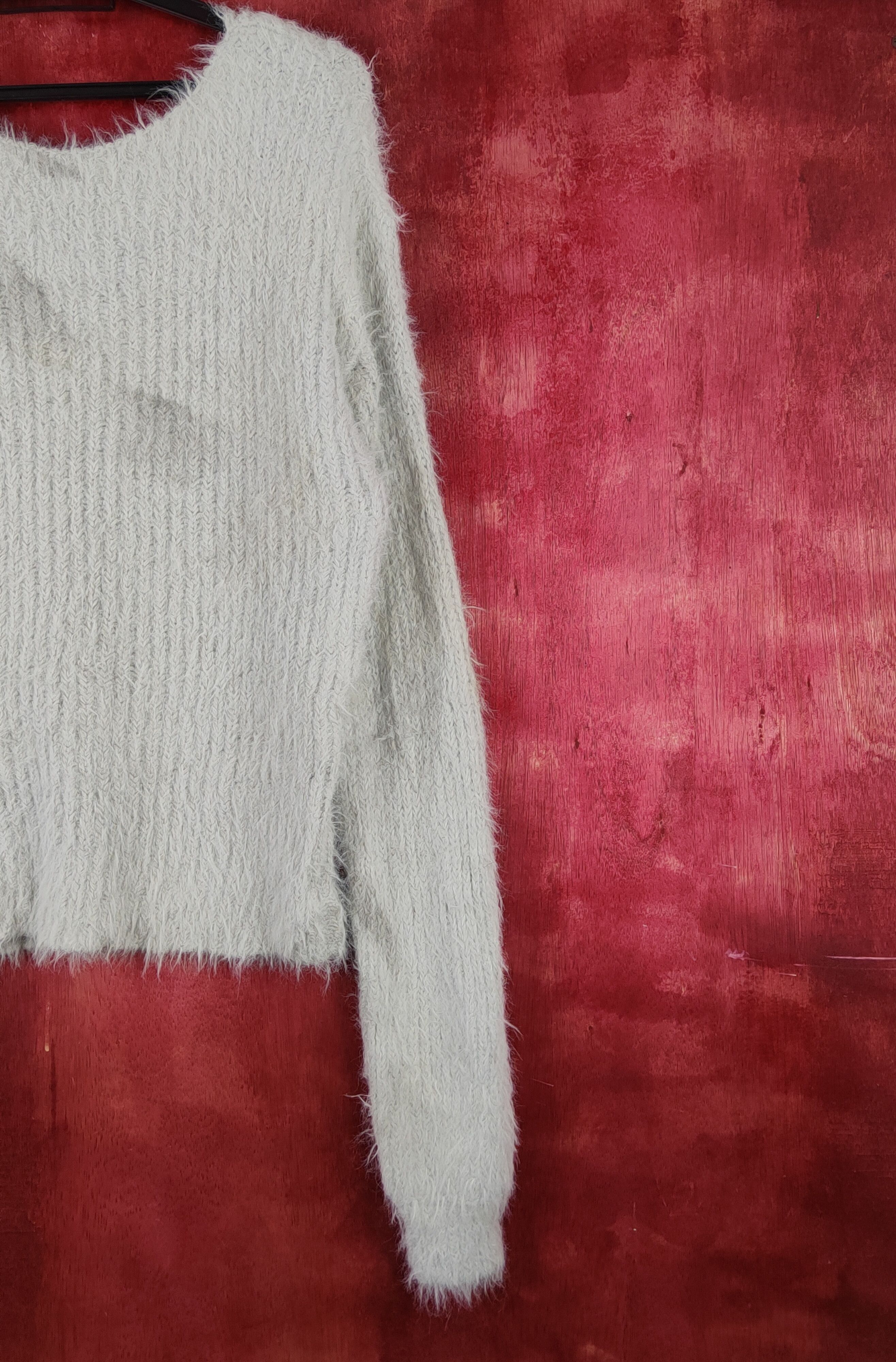Japanese Brand × Vintage Japanese Brand Gray Shag Shaggy Fur Mohair Knitwear #S1898 Size M / US 6-8 / IT 42-44 - 9 Thumbnail