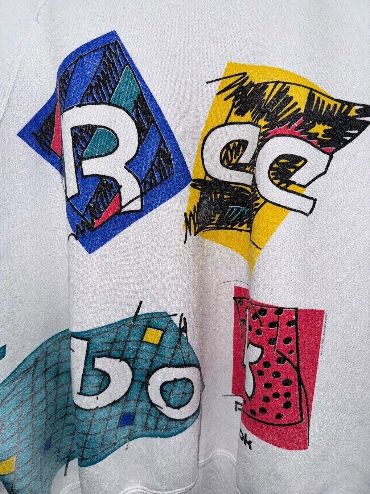 Designer Vintage Reebok 1980s Pop Art Graphic Crewneck Sweater L Size US 34 / EU 50 - 2 Thumbnail