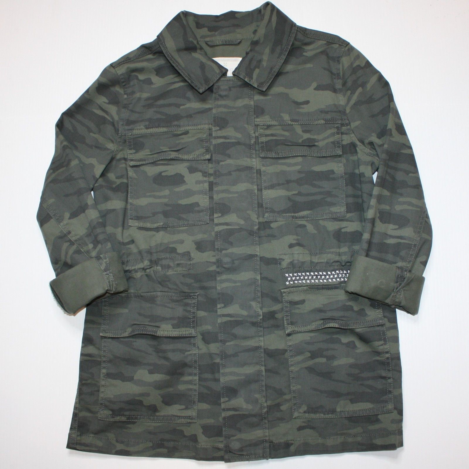 Other Metallic Stretch Utility Jacket in Olive British Camo Size M / US 6-8 / IT 42-44 - 7 Thumbnail