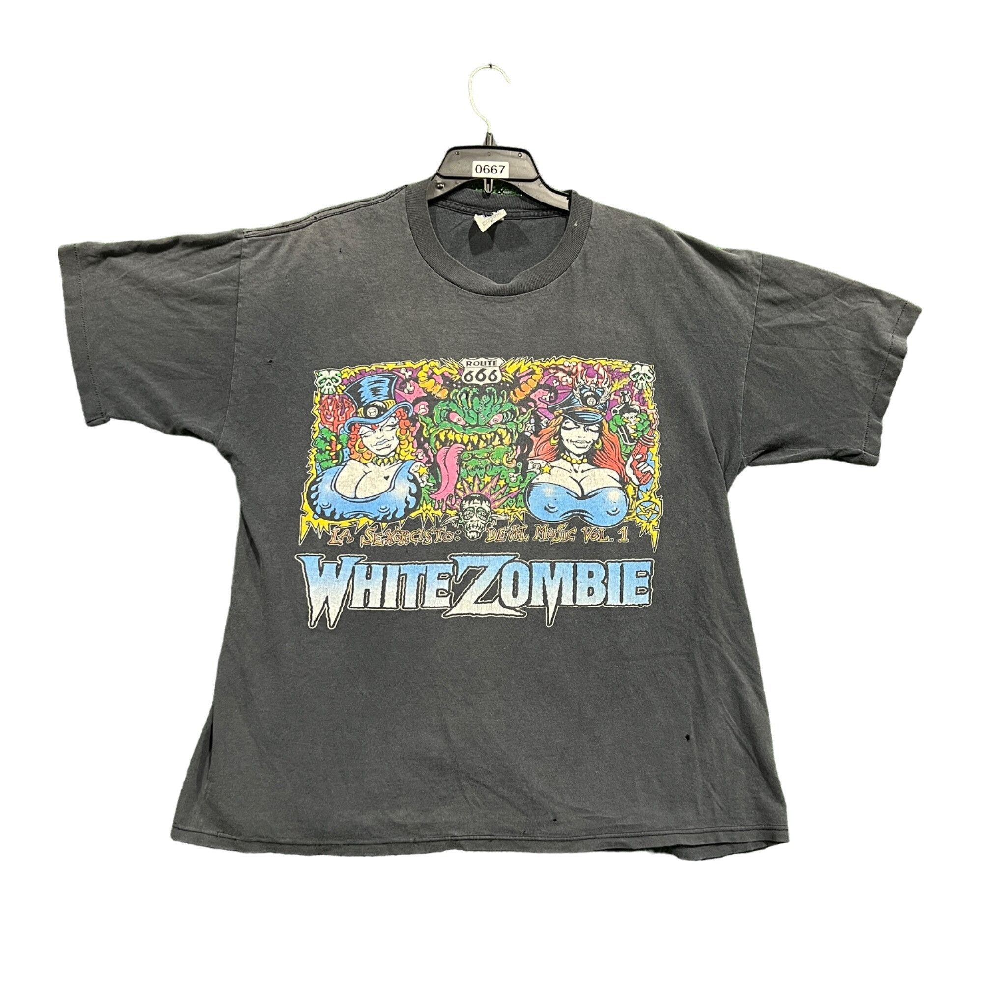 image of Vintage 90's White Zombie Band T-Shirt Size XL in Grey, Men's