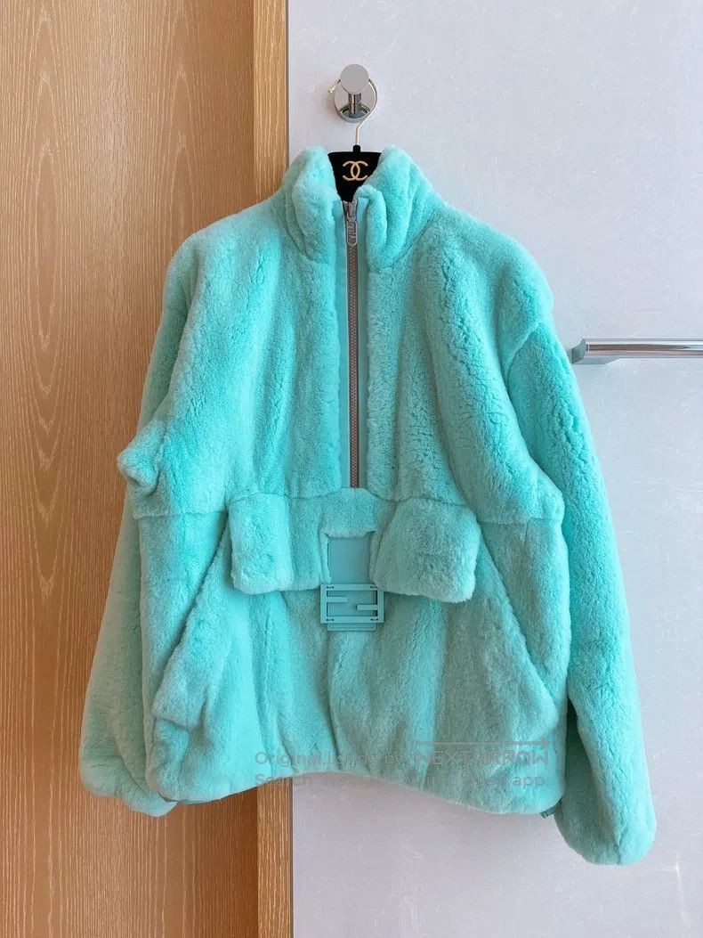 Other Fendi Limited Edition Mink Fur Collar Pocket Leather Jacke Size 4XL / US 24-26 - 1 Thumbnail
