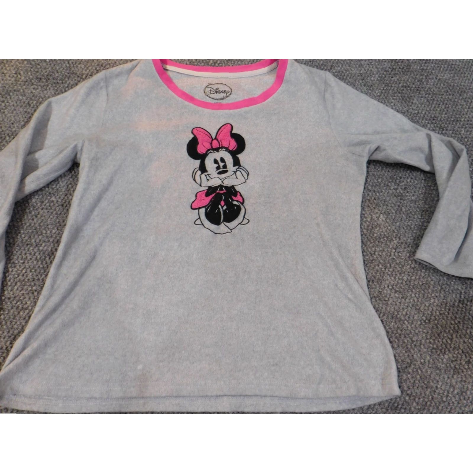 Disney Minnie Mouse Dana Scott Womens Sweater XL Gray Crew Neck Pullover Raglan Sleeve Acrylic Knit Logo Geometric Classic Vintage No Size XL / US 12-14 / IT 48-50 - 3 Thumbnail