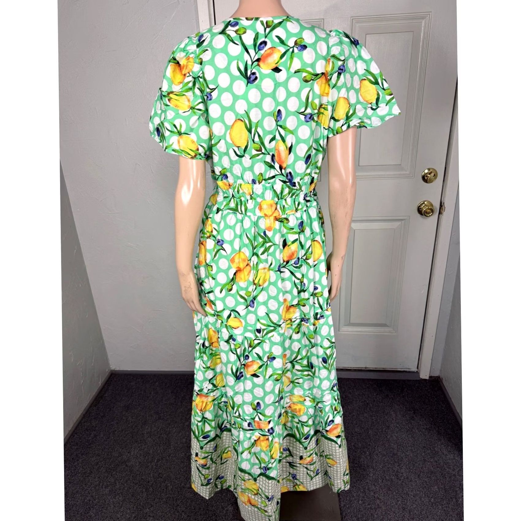 Anthropologie NEW Anthropologie Somerset Maxi Dress Small Cotton Pockets lemon Mint Y18 Size S / US 4 / IT 40 - 4 Thumbnail