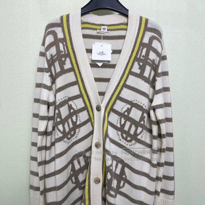 Hermes Hermes Striped Long Knit Cardigan Size XXS / US 00 / IT 34 - 2 Thumbnail