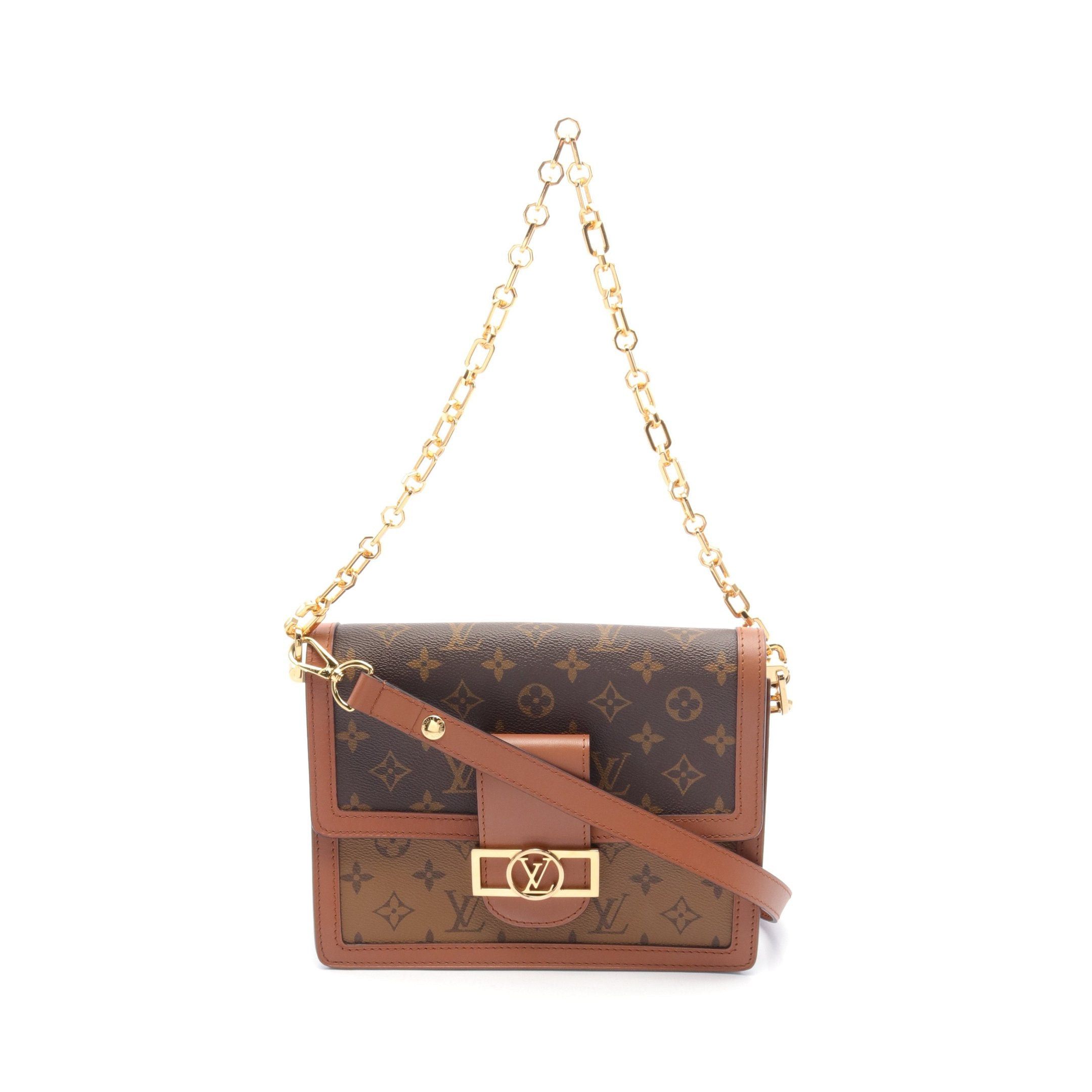 Louis Vuitton Dauphine Mm Monogram Reverse Chain Shoulder Bag