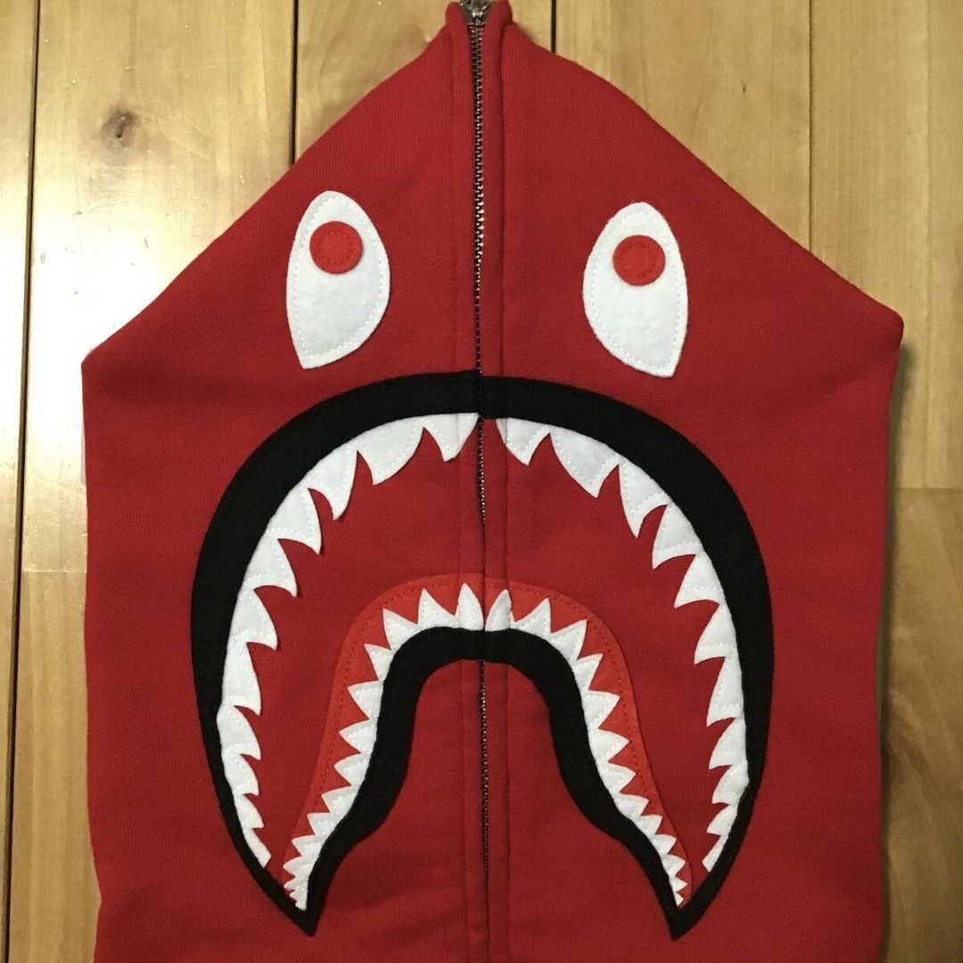 Bape BAPE WGM Shark full zip hoodie Red a bathing ape Size US L / EU 52-54 / 3 - 4 Thumbnail
