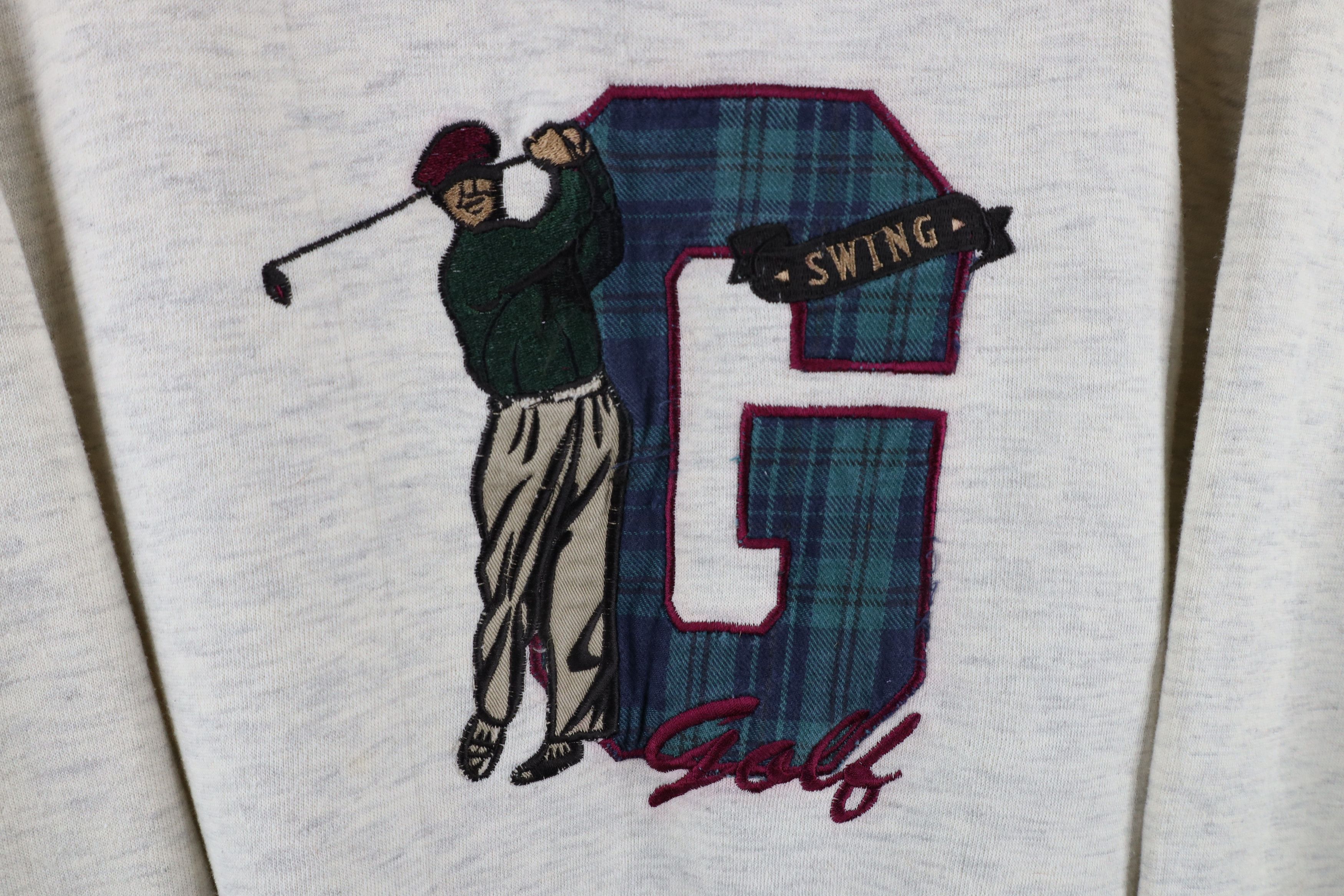Vintage Vintage 90s Streetwear Golf Swing Crewneck Sweatshirt Gray Size US L / EU 52-54 / 3 - 4 Thumbnail