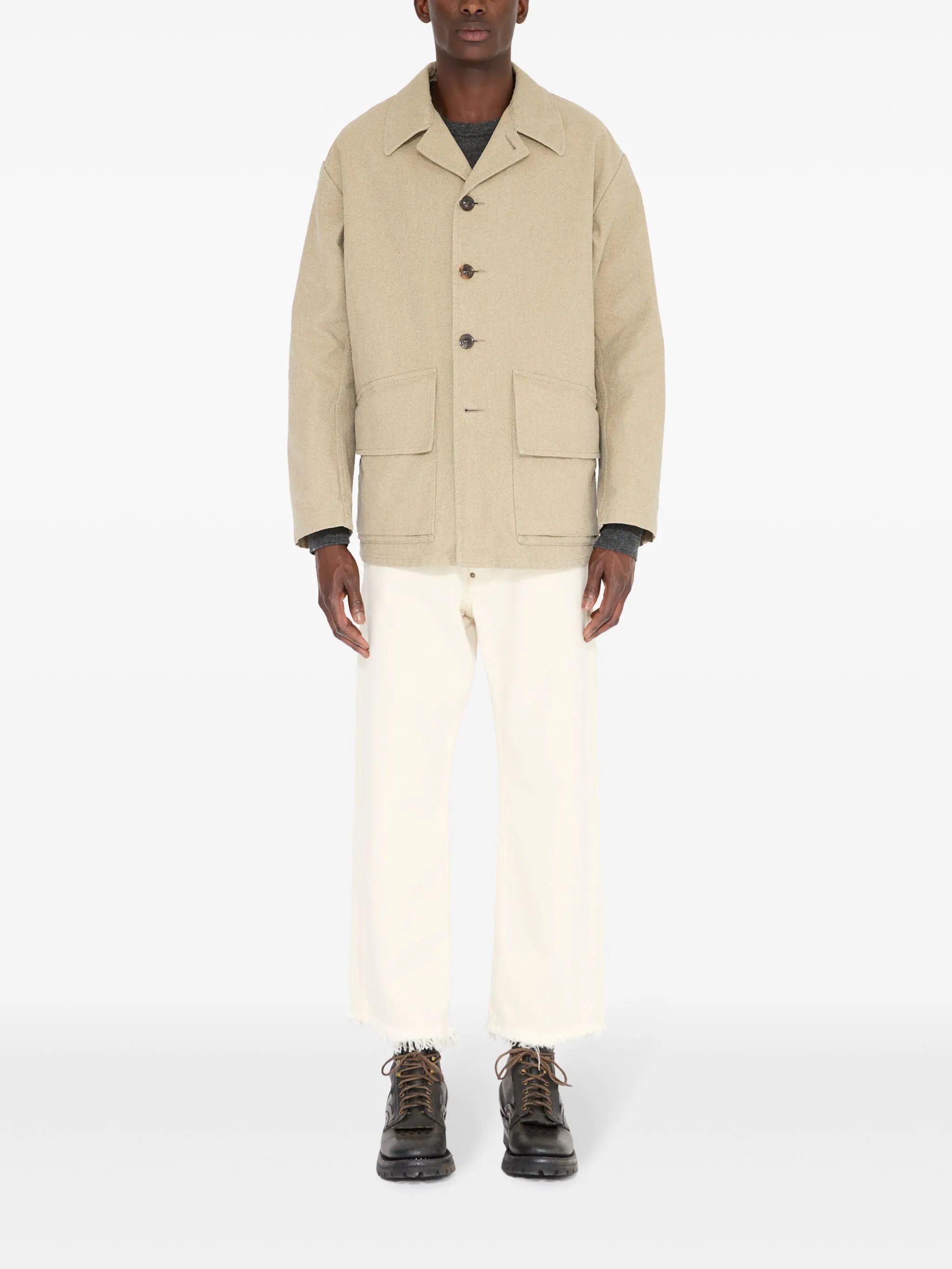 Maison Margiela o1w1db10226 Cotton Shirt Jacket in Beige Size US S / EU 44-46 / 1 - 2 Thumbnail
