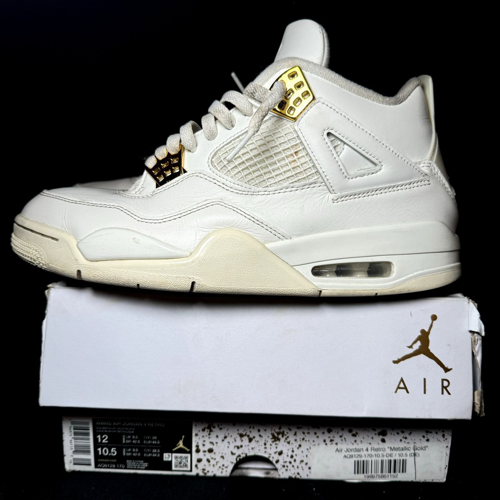 Jordan Brand × Nike Size 12 Nike Air Jordan 4 Retro Metallic Gold Women's Shoes Size US 12 / IT 42 - 9 Thumbnail