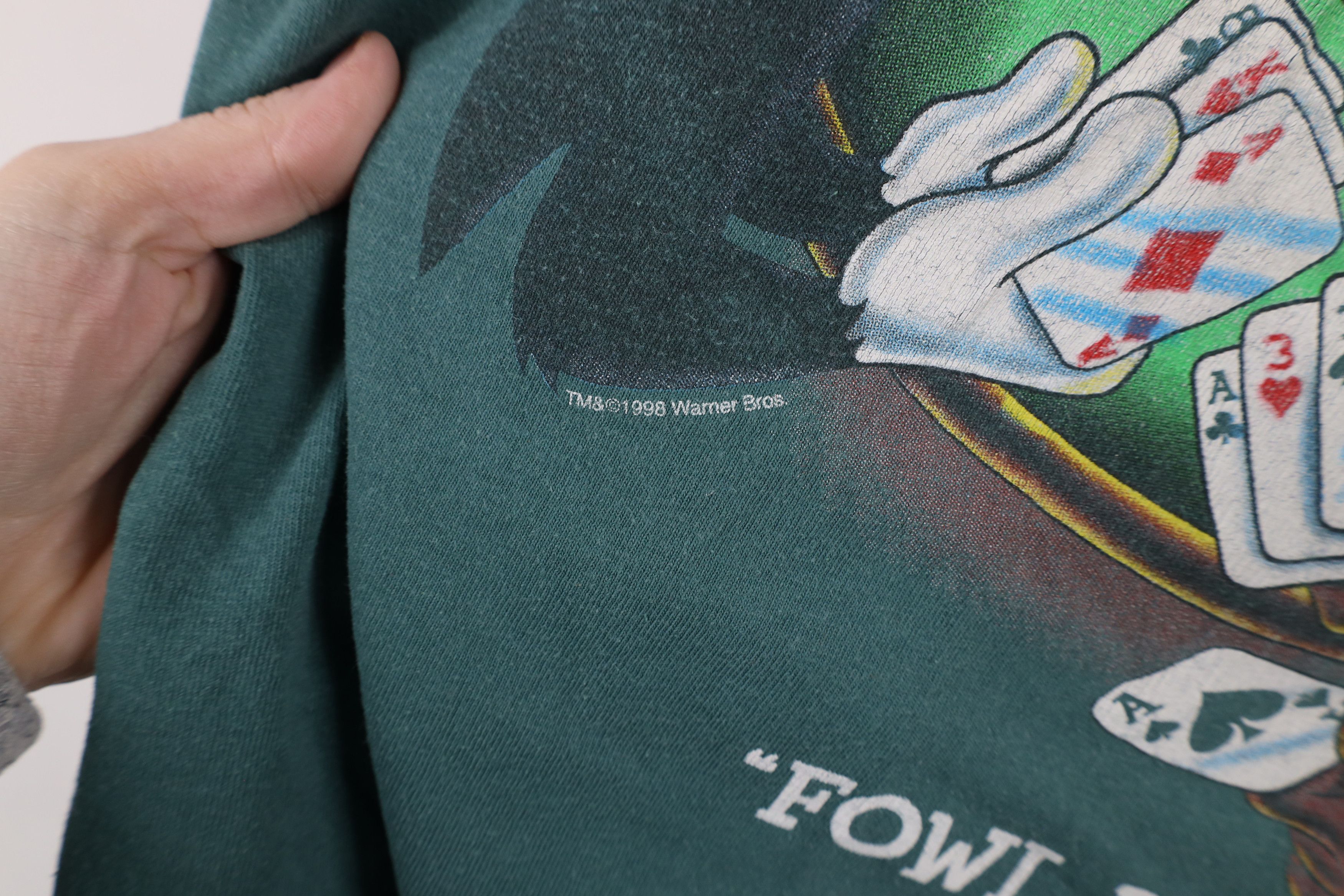 Vintage Vintage 90s Looney Tunes Fowl Play Poker Reno Nevada T-Shirt Size US L / EU 52-54 / 3 - 7 Thumbnail