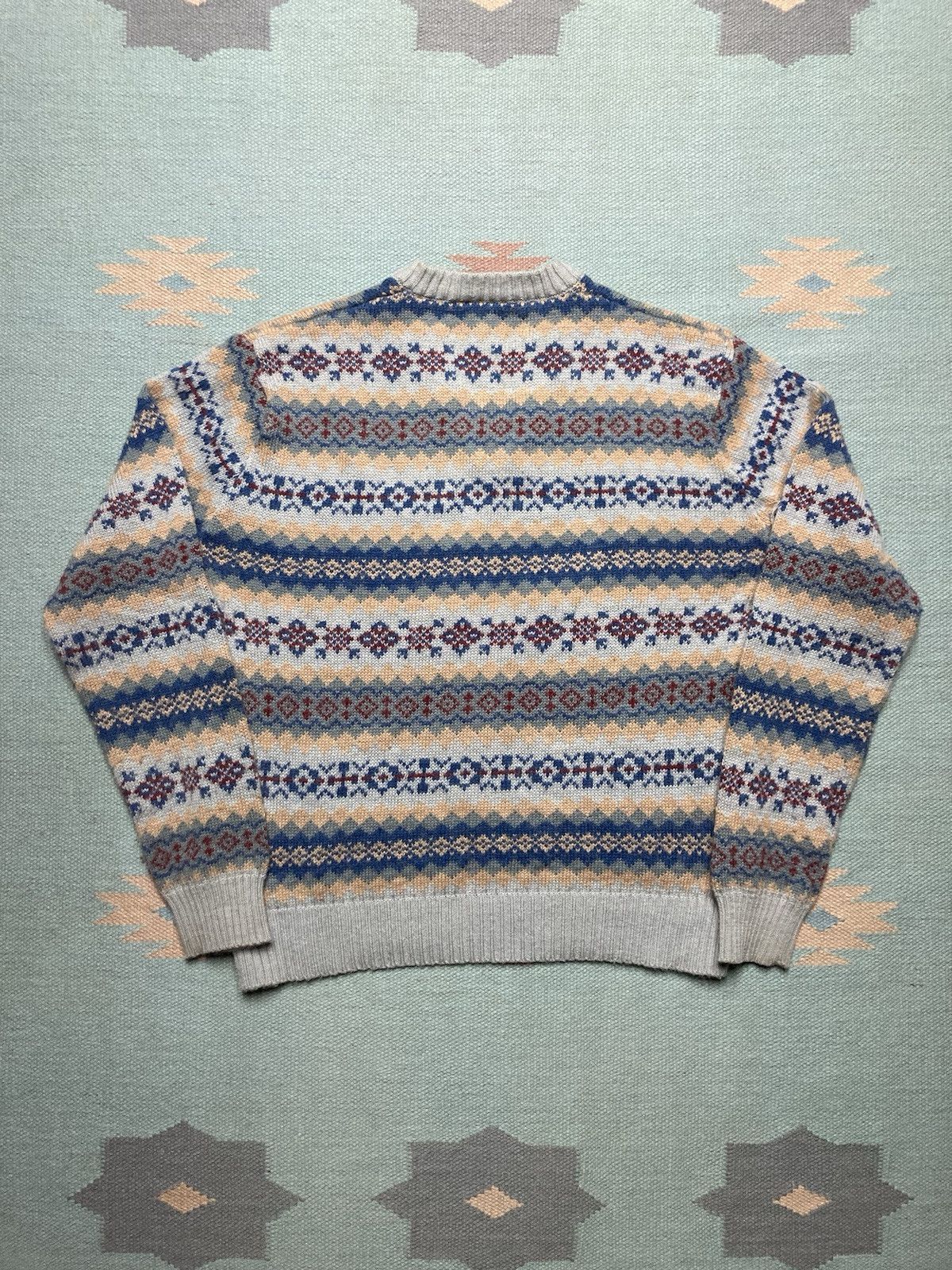 Vintage knit sweater acrylic blend Horizon aztec snowflake v neck L Size US L / EU 52-54 / 3 - 6 Thumbnail