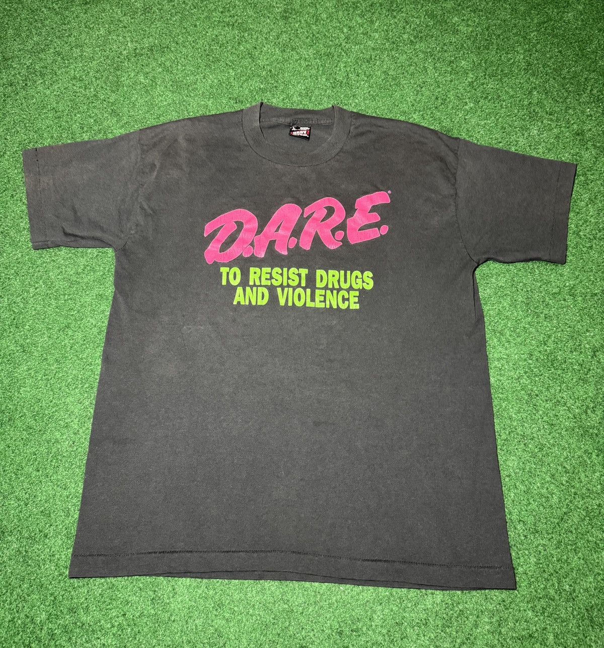 Fruit Of The Loom × Vintage Vintage 90s Dare XXX Straight Edge Punk Vegan GrungeT Shirt Size US L / EU 52-54 / 3 - 1 Thumbnail