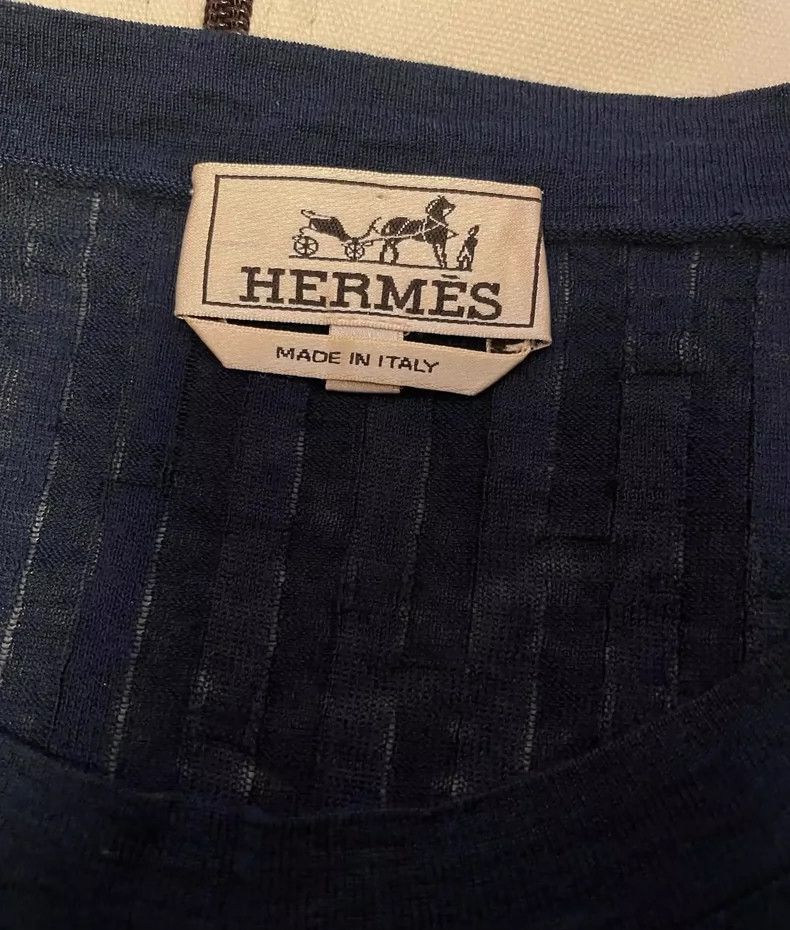 Hermes Hermes Short Sleeve Cotton Linen TShirt-2506 Size US XL / EU 56 / 4 - 4 Thumbnail
