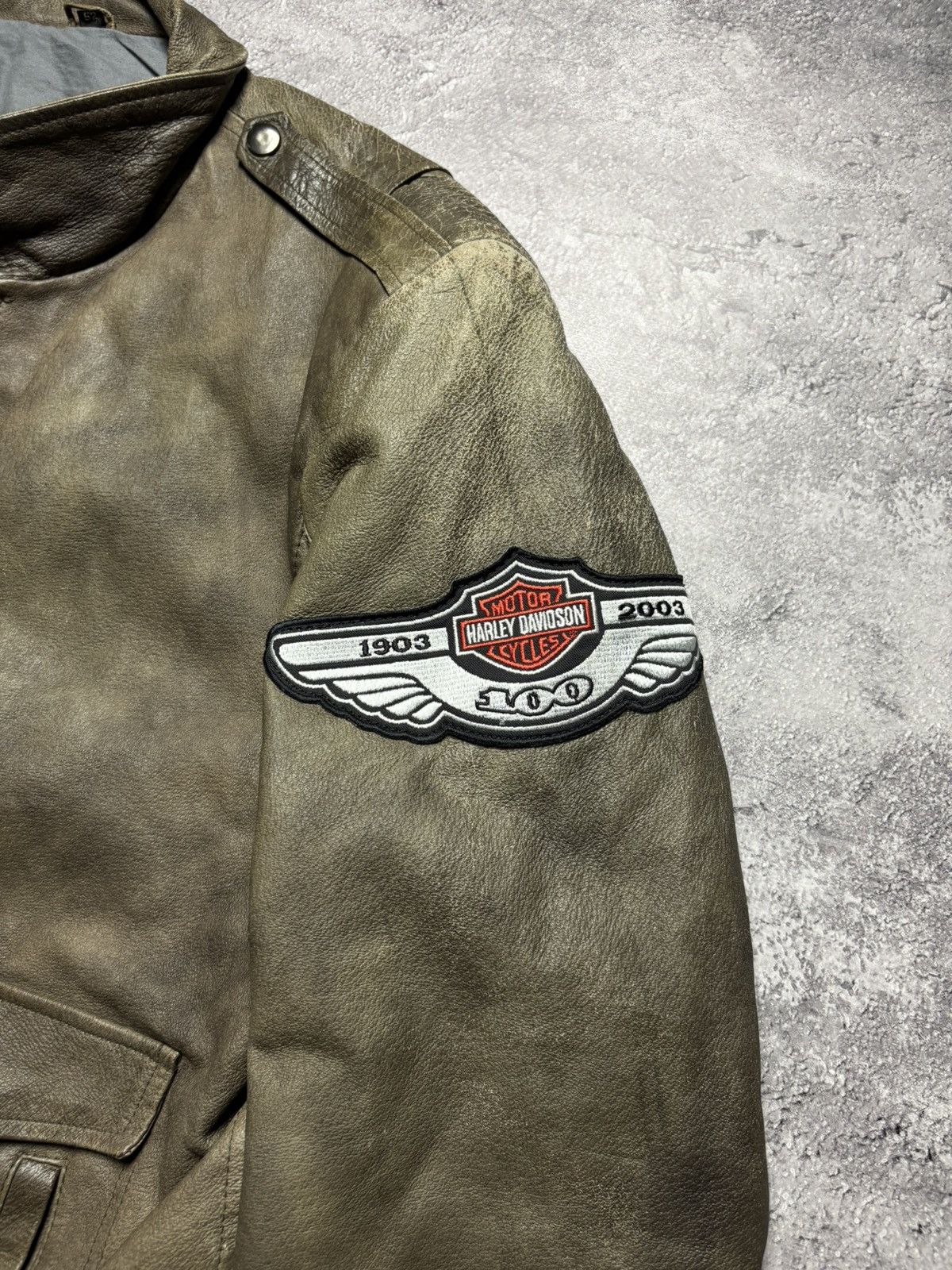 Harley Davidson Vintage Harley Davidson leather jacket, archive, y2k Size US L / EU 52-54 / 3 - 3 Thumbnail