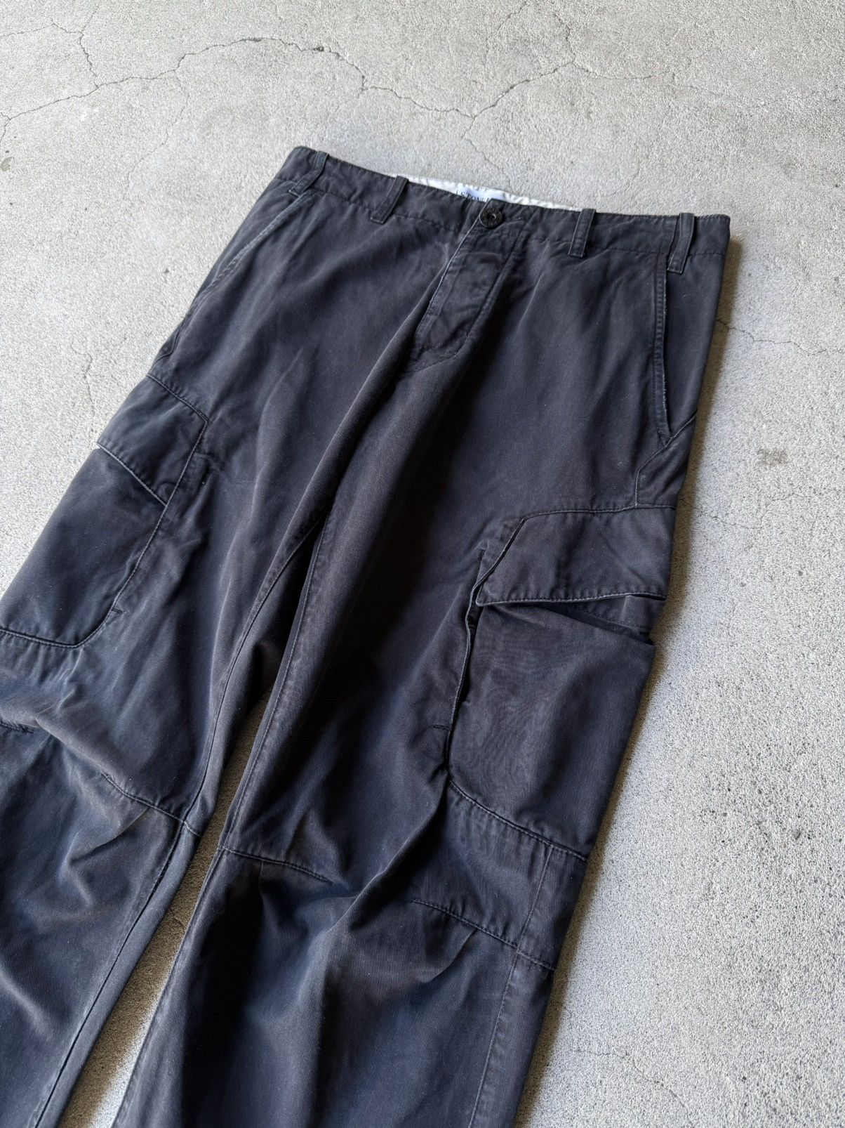 Stone Island 2000s STONE ISLAND Black Oversized Multi Pocket Cargo Pants Size US 30 / EU 46 - 3 Thumbnail