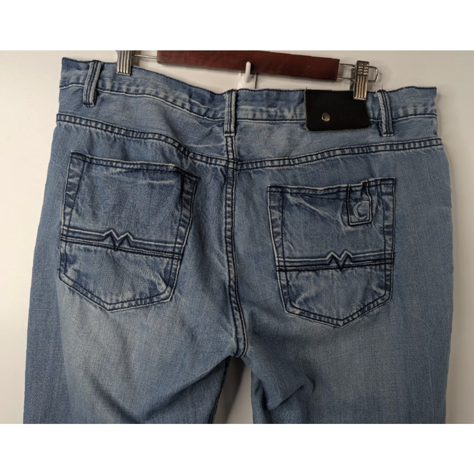 ESPIRIT Moonshine Spirit Jeans Men's Blue Bootcut Denim 38x32 Regular Inseam 32 Paisley Pattern Spirit Brand Gunnie? (Oops: need to be careful) Size US 38 / EU 54 - 6 Thumbnail