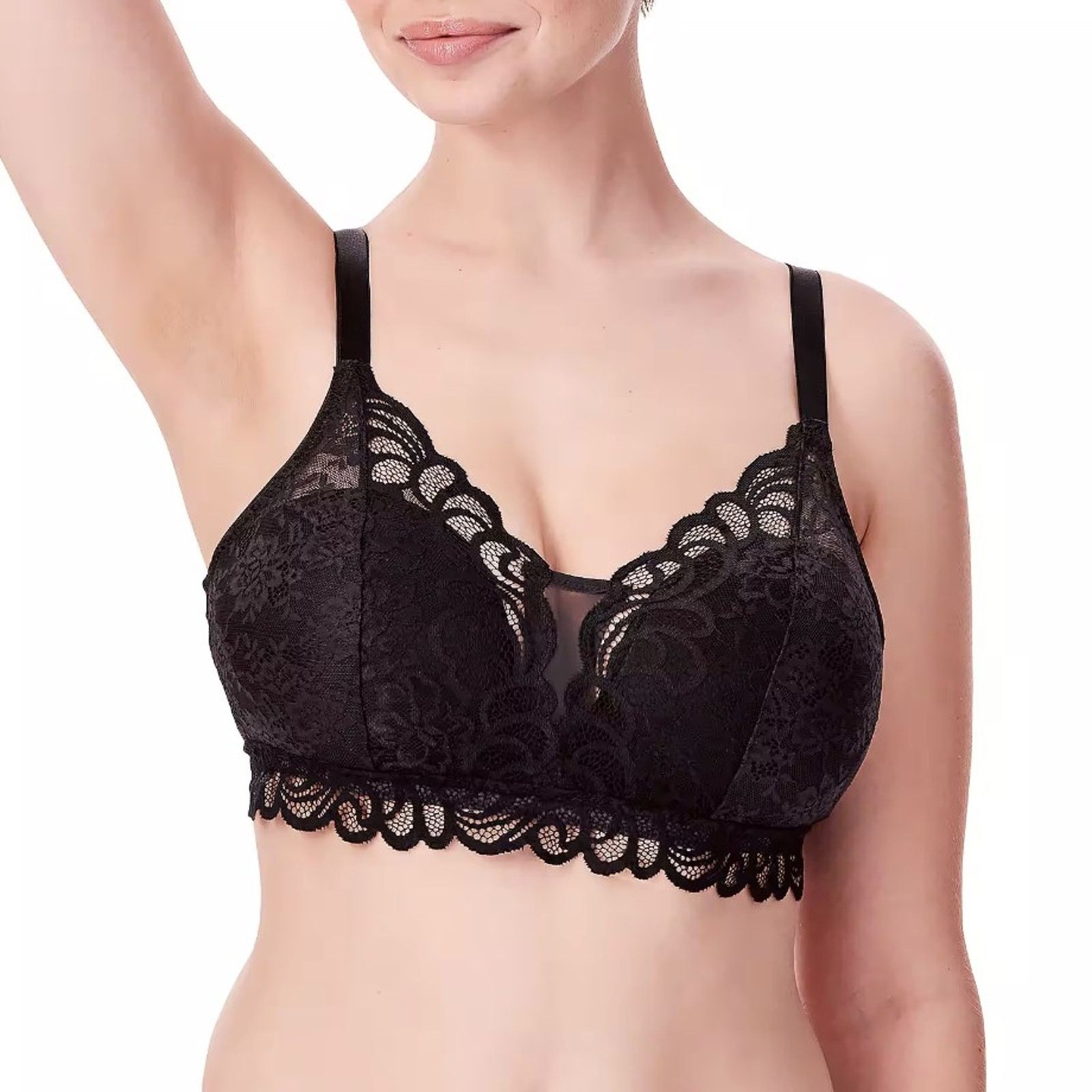 The Unbranded Brand Bali Women Black Lace Comfort Shaping Wireless Bra Size S Size ONE SIZE - 1 Thumbnail