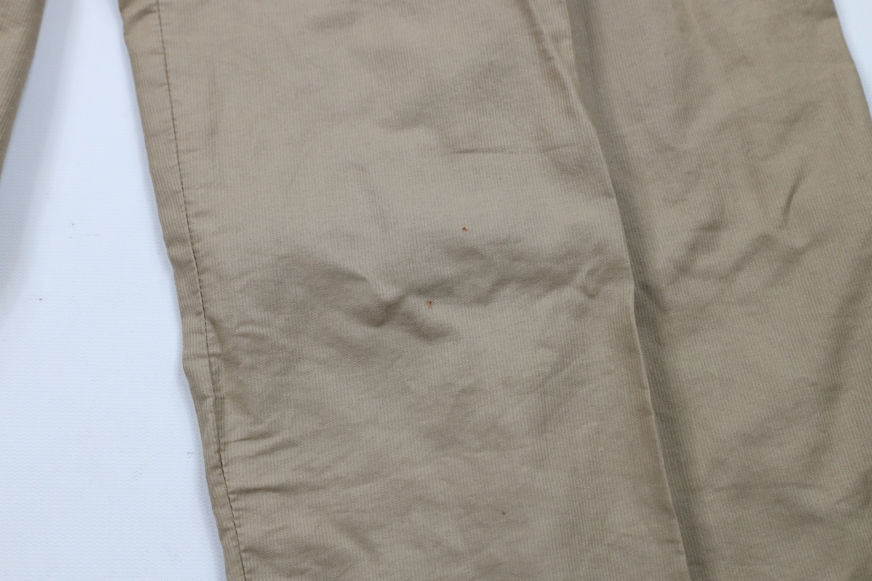 Vintage Vintage 70s Streetwear Button Wide Leg Chino Pants Beige Size 38" / US 16 / IT 52 - 5 Thumbnail
