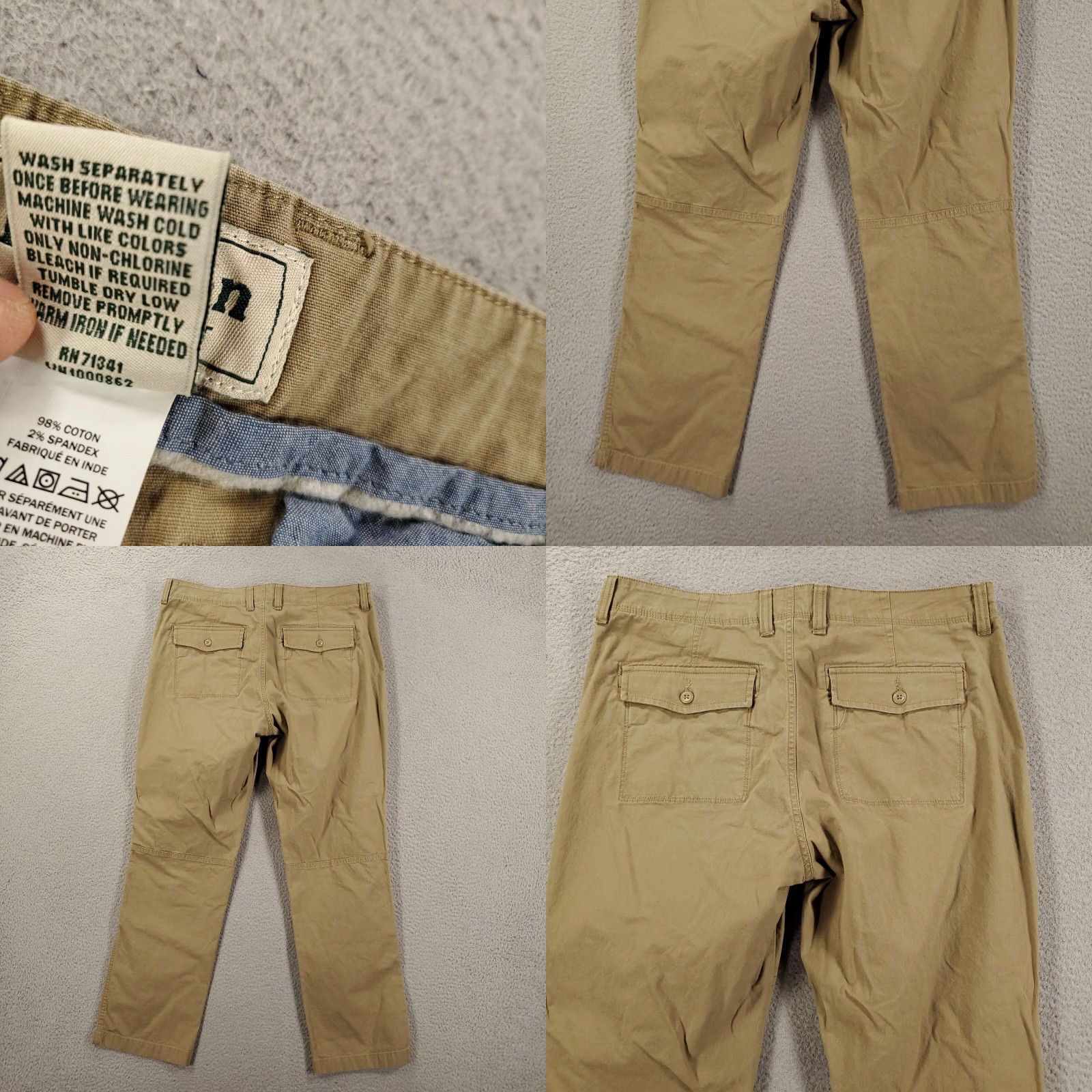 Vintage LL Bean Mens Pants 36x30 Double Knee Brown Lightweight Stretch Chino Casual Travel Workwear Vintage No Size US 36 / EU 52 - 8 Thumbnail