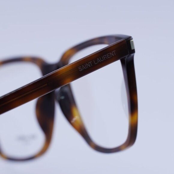 Saint Laurent Paris Saint Laurent SL717 SLIM 003 Eyeglasses Havana 54mm Square Size ONE SIZE - 8 Thumbnail