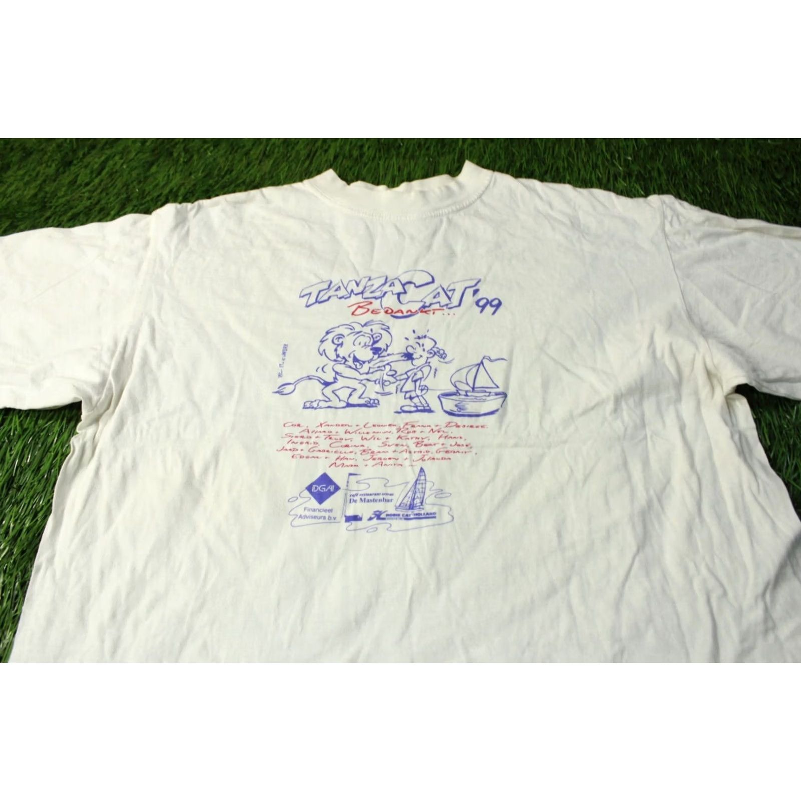 Vintage TANZA CAT 1999 VINTAGE SHIRT XL White Men Regular 1990s Official Product Bedankt Print CAT Decade 1999 USA Size US XL / EU 56 / 4 - 2 Thumbnail