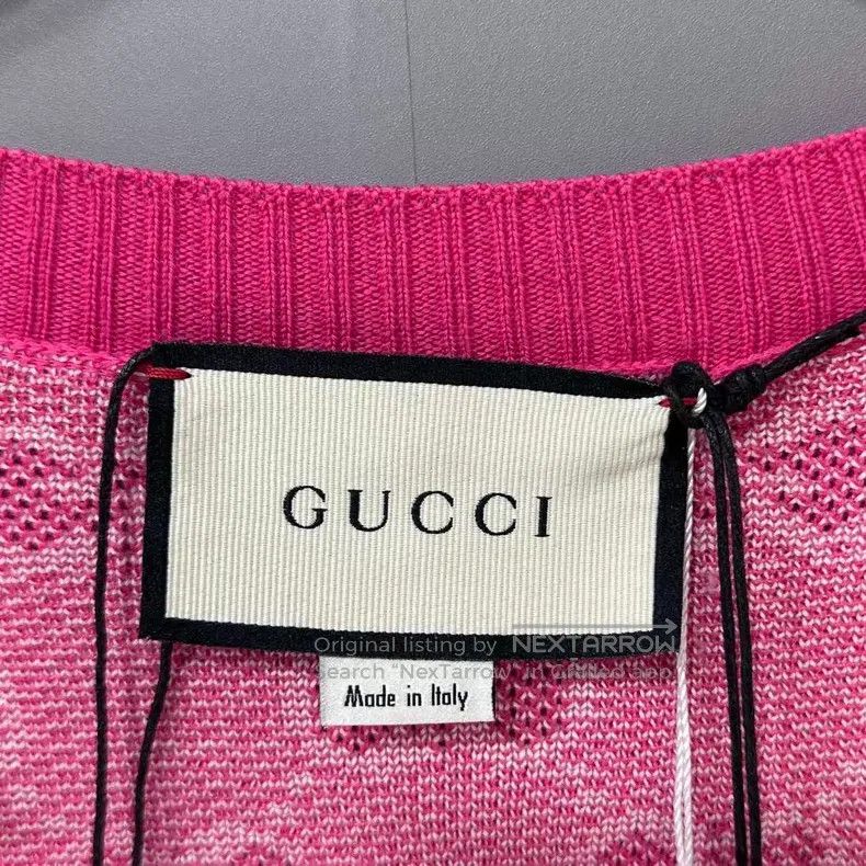 Gucci Gucci Pink full-print gold buckle cardigan coat Size L / US 10 / IT 46 - 4 Thumbnail