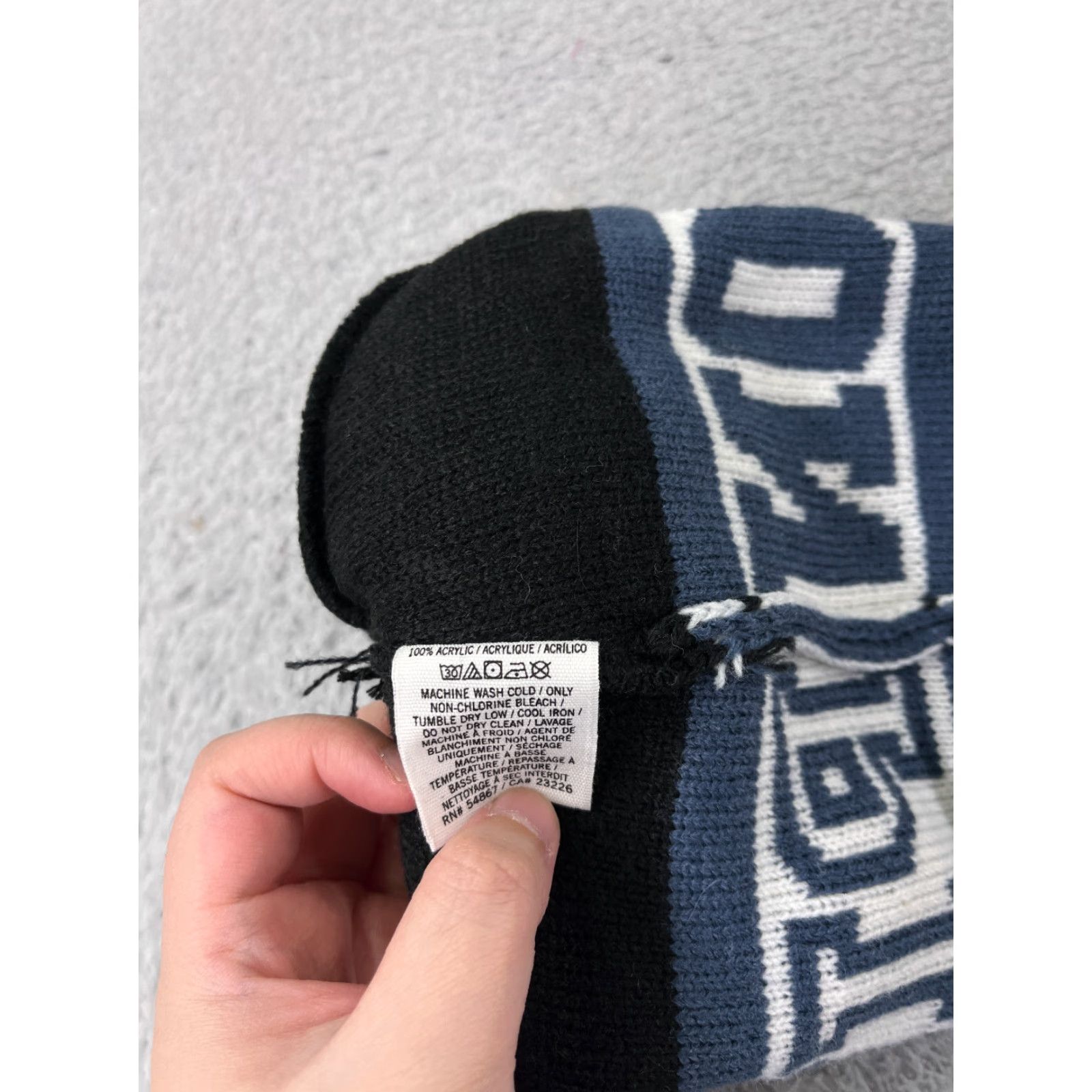 Victoria's Secret Victoria's Secret Beanie Adult One Size Blue Striped Knit PINKNATION Logo Winter Womens Size ONE SIZE - 8 Thumbnail