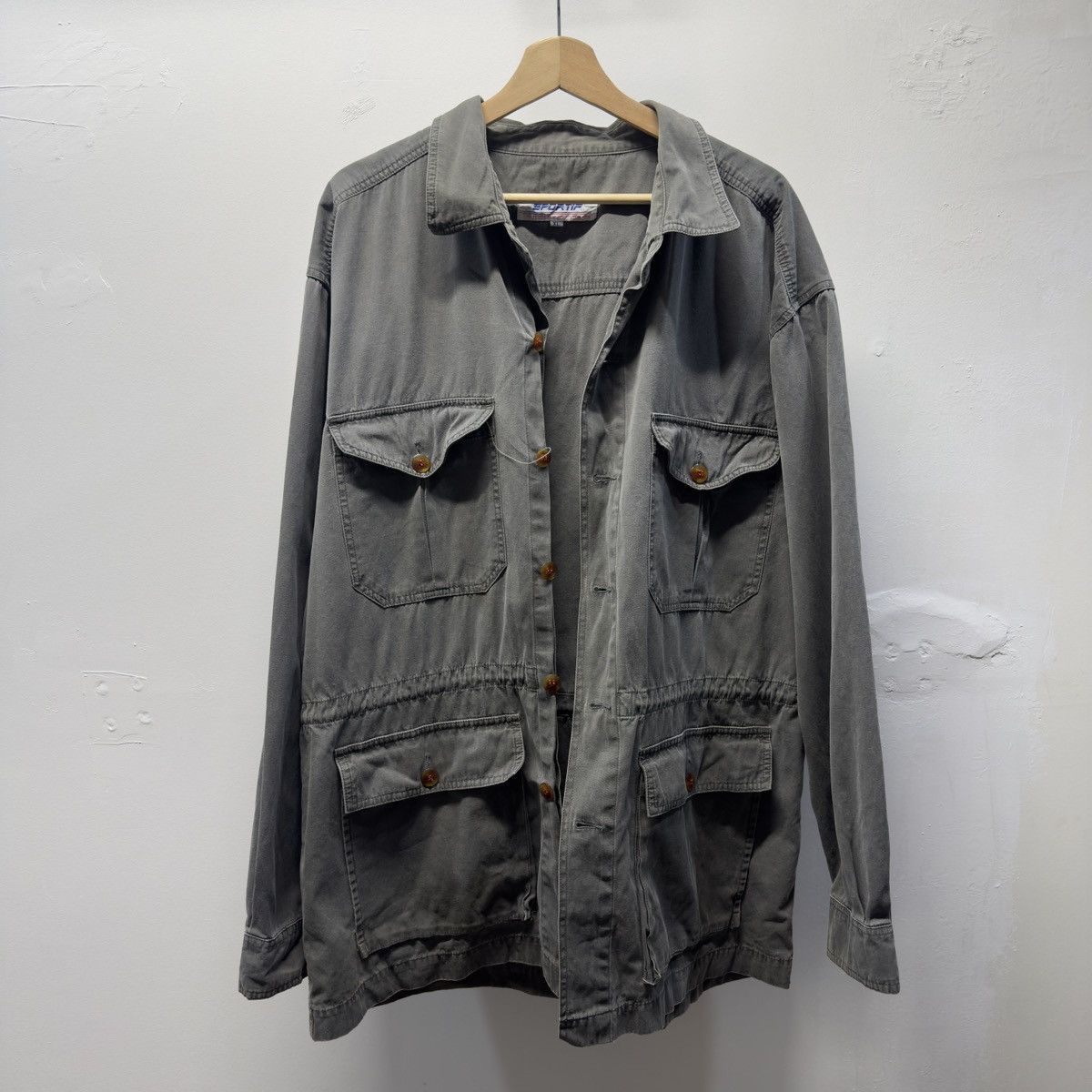 Vintage Faded Grey Cotton Jacket ERD Grunge Chrome Size US XL / EU 56 / 4 - 1 Thumbnail
