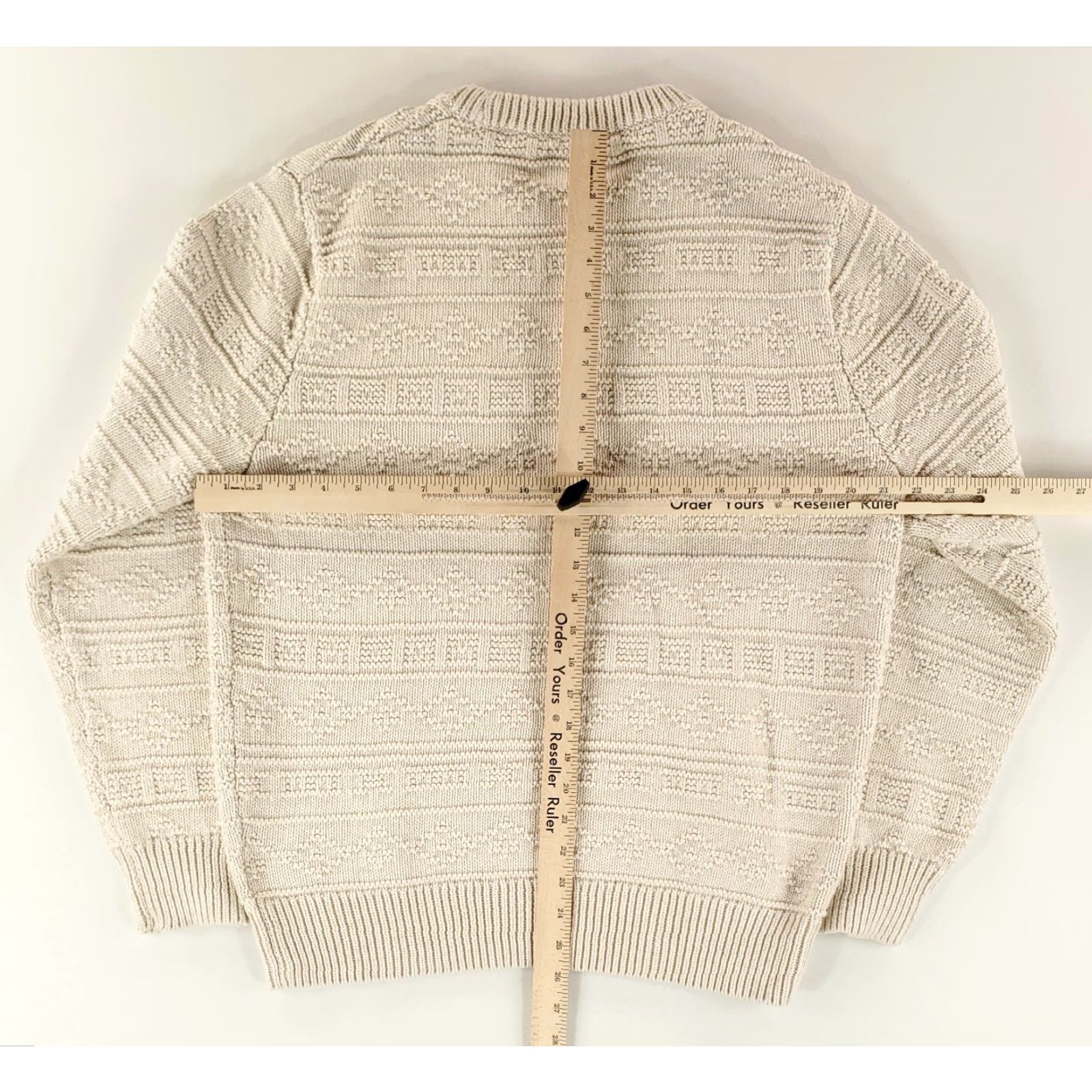 J.Crew J.CREW Sweater Pullover Cotton Textured Knit White Mens L Beige Size US L / EU 52-54 / 3 - 6 Thumbnail