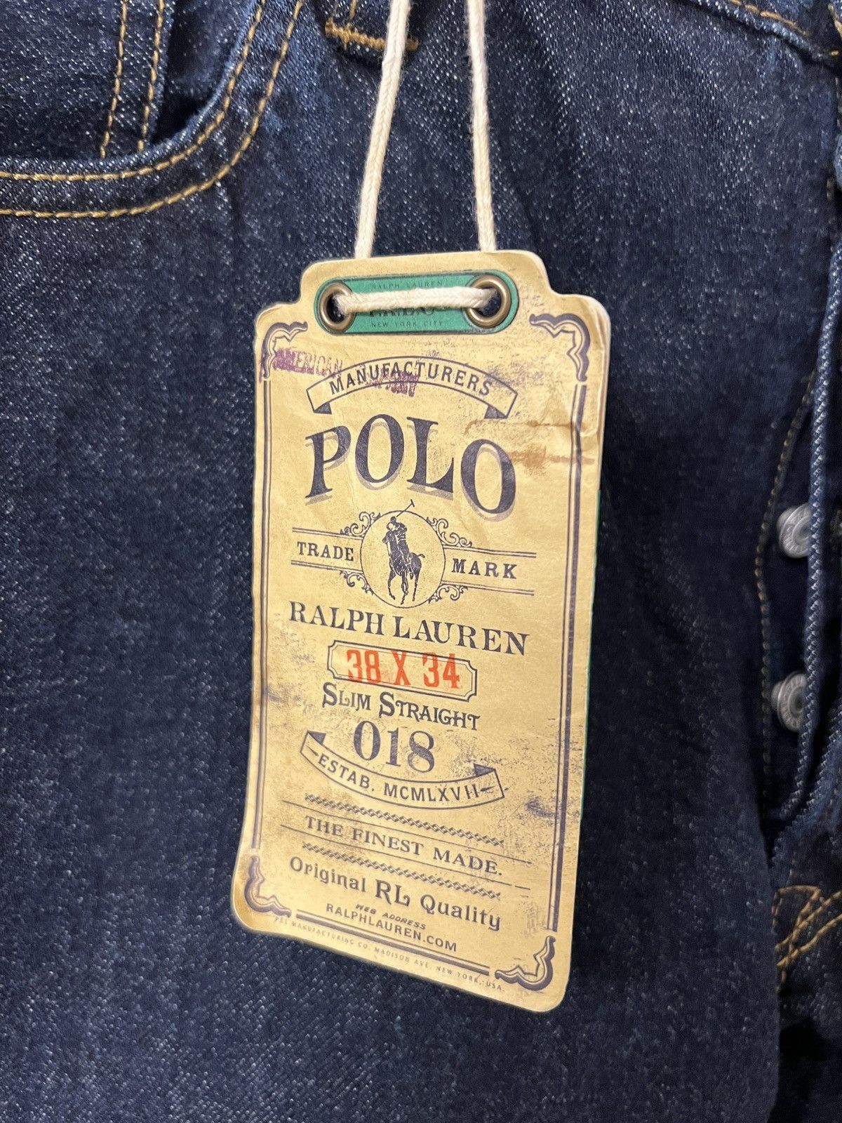 Polo Ralph Lauren Vintage Polo Ralph Lauren 018 Slim Straight Jeans 38x34 NWT Size US 38 / EU 54 - 9 Thumbnail