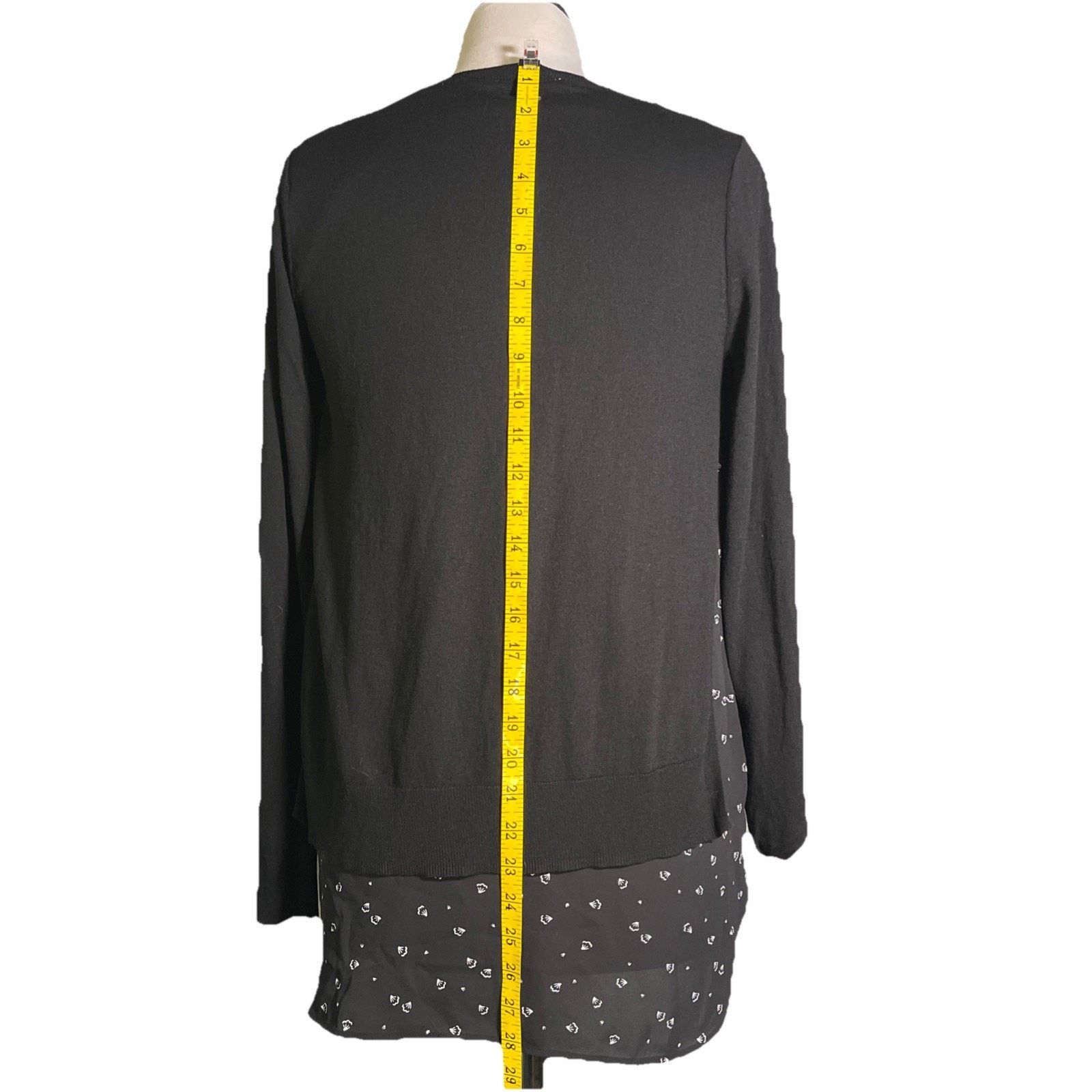 Loft LOFT Women’s Black Sweater SM with Tunic Top Under EUC Size S / US 4 / IT 40 - 7 Thumbnail