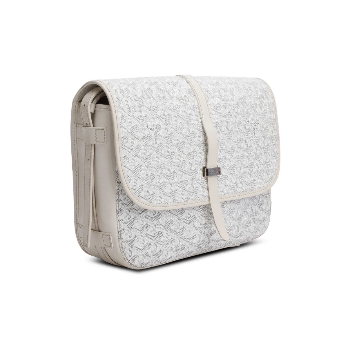 Goyard GOYARD 2021 White Leather & Monogram Canvas Belvedere II Size ONE SIZE - 4 Thumbnail