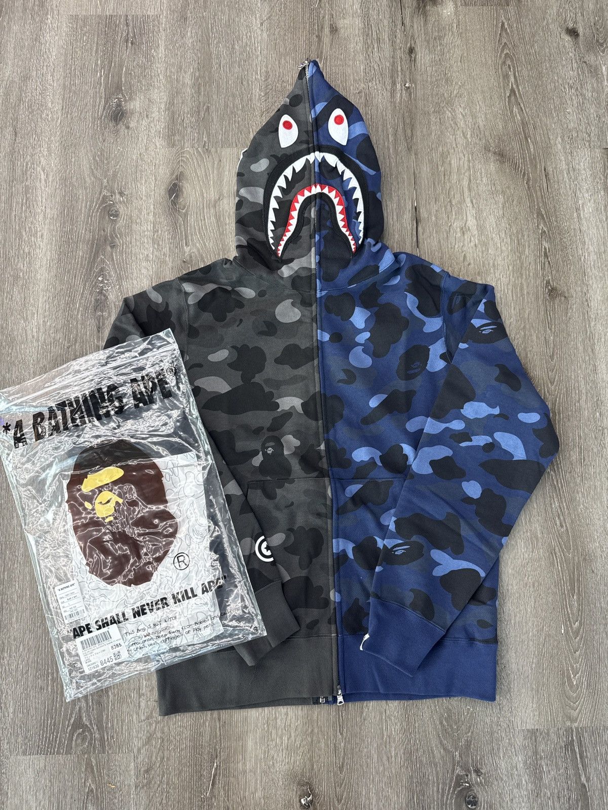 Bape A BATHING APE COLOR CAMO “SEPARATE SHARK” FULL ZIP HOODIE 