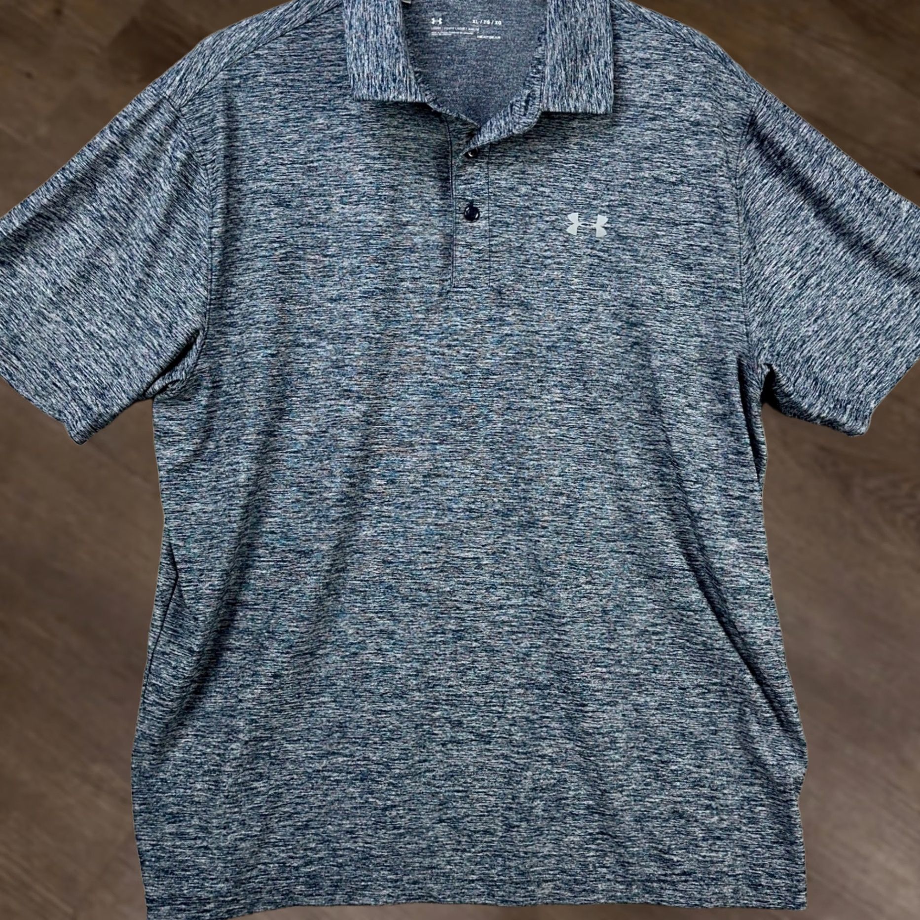 Under Armour Under Armour Heat Gear Polo Shirt Golf Rugby Mens XL Navy Salt Pepper Short Sleeve Boys? Size US XL / EU 56 / 4 - 1 Thumbnail