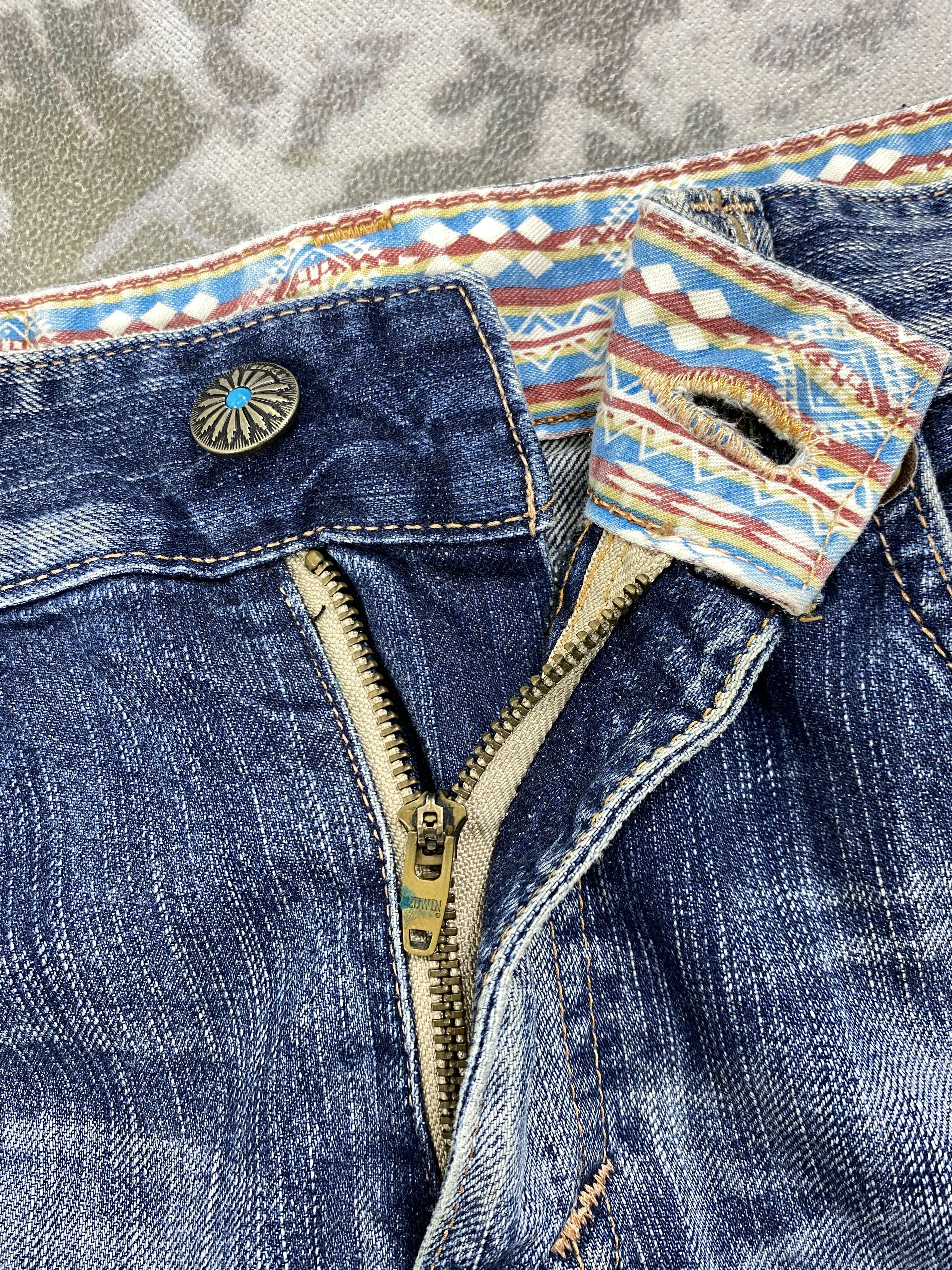 Le Grande Bleu (L.G.B.) Vintage Edwin LGB style Flare Jeans 34x29.5 - JN 3023 Size US 34 / EU 50 - 6 Thumbnail