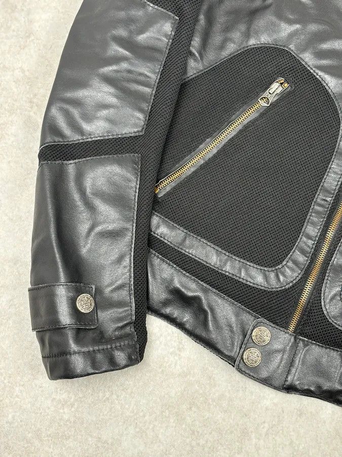 Armani 2000s Armani Black Hybrid Biker Leather Jacket Size US M / EU 48-50 / 2 - 9 Thumbnail