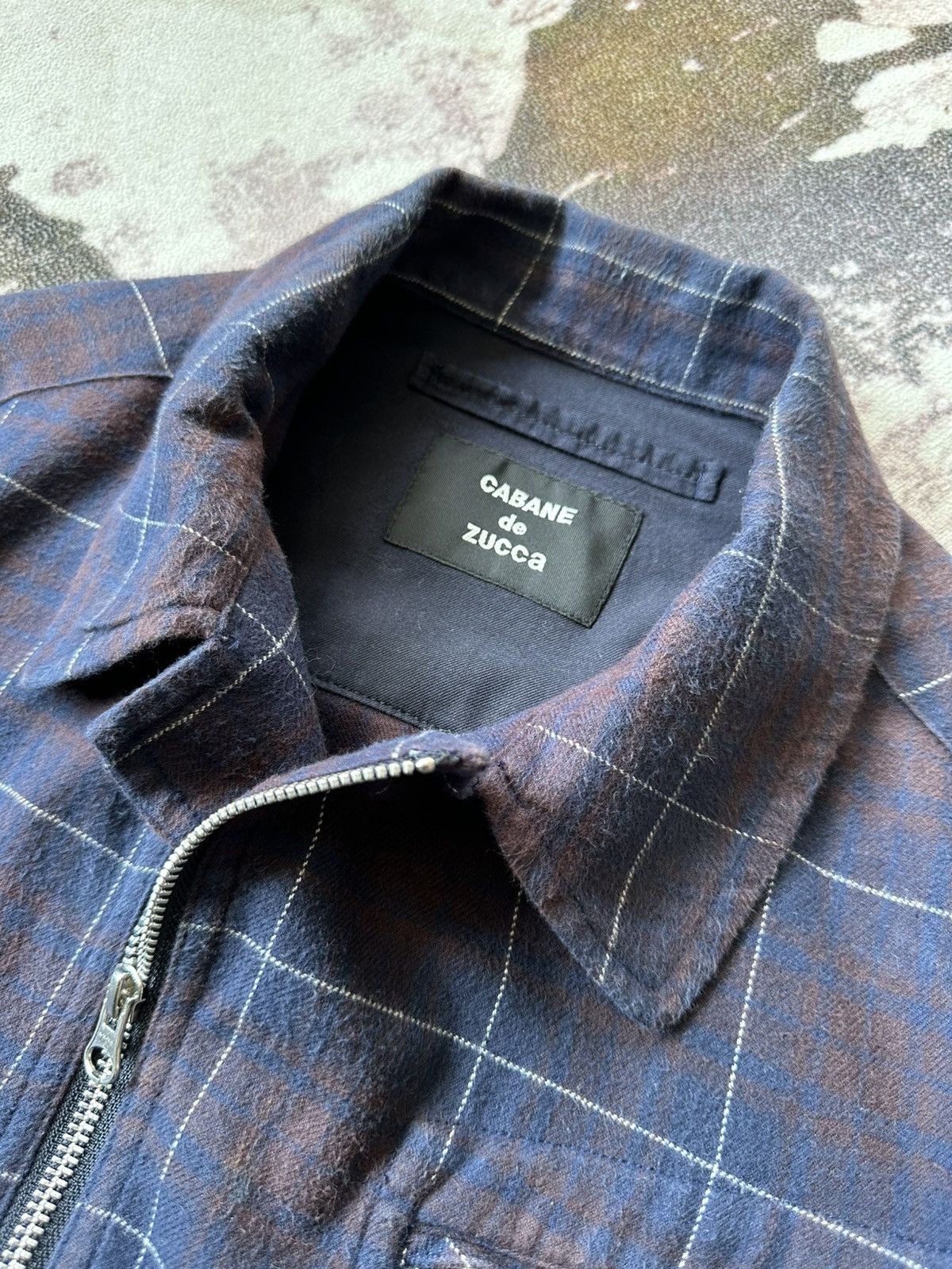 CABANE de ZUCCa 2003 S/S Cabane de Zucca shadow plaid zipper jacket Size US M / EU 48-50 / 2 - 6 Thumbnail