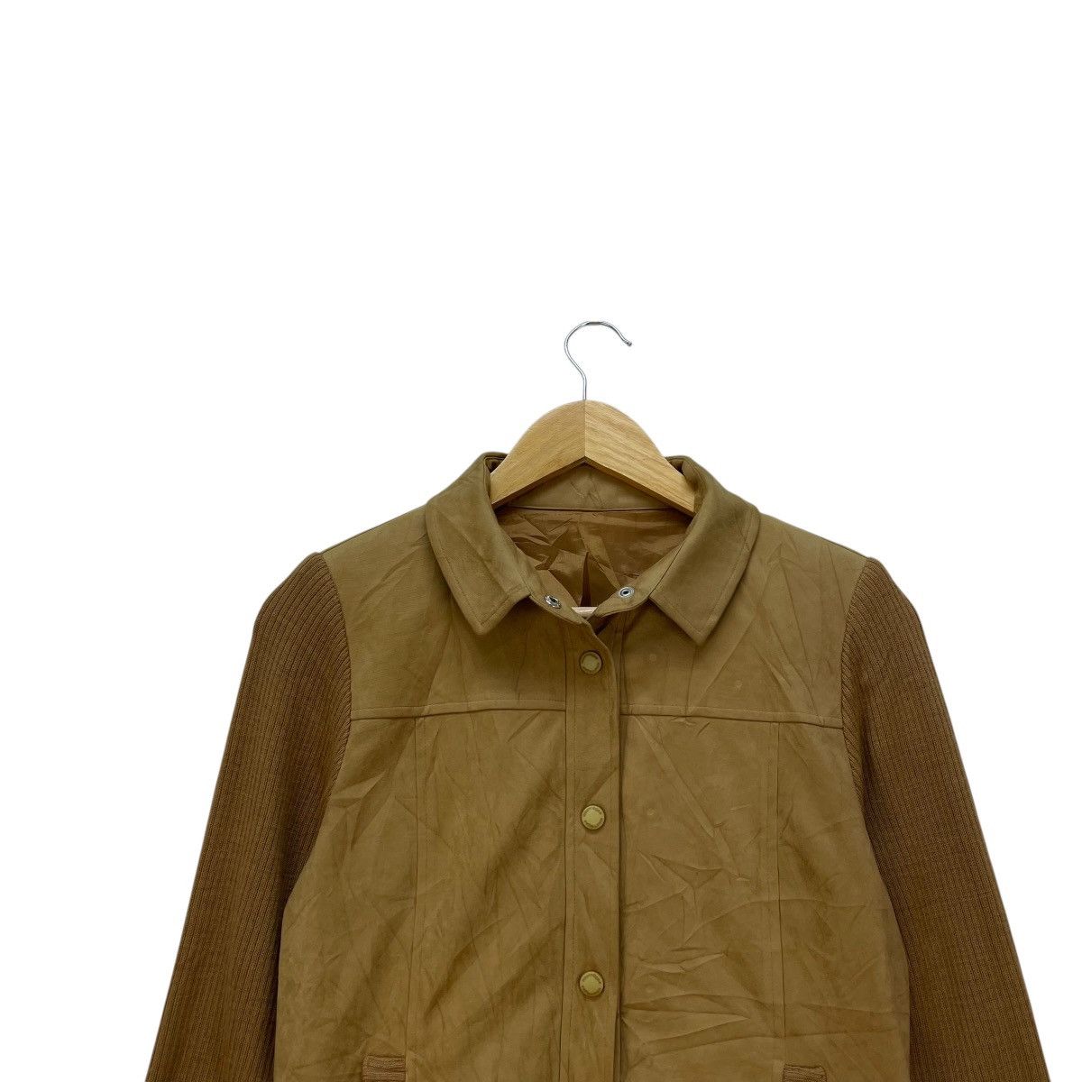 Courreges 💥Vintage Courreges Suede Leather Knit Sleeves Size M / US 6-8 / IT 42-44 - 2 Thumbnail