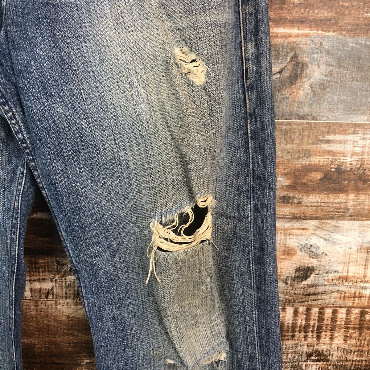 Armani Exchange DL Armani Exchange Blue Distressed Denim Pants #C277 Size US 34 / EU 50 - 10 Thumbnail