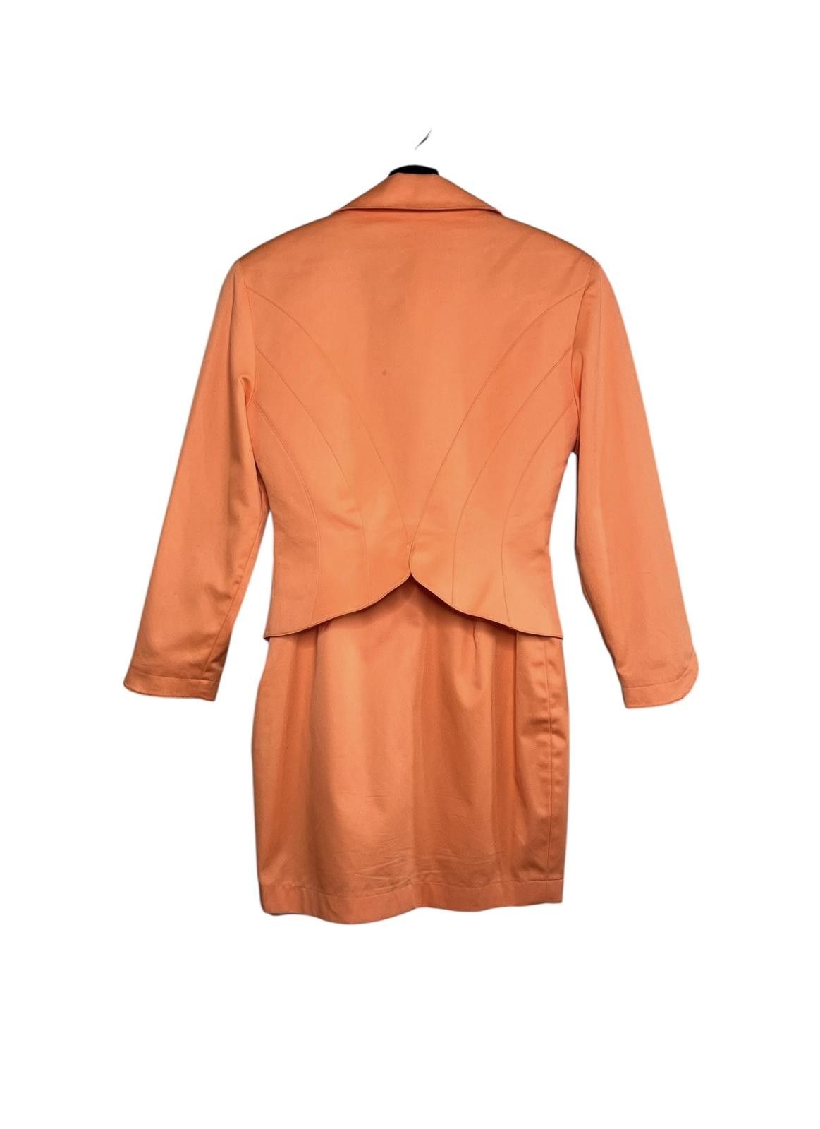 Thierry Mugler Vintage Thierry Mugler Orange Skirt Suit Set Blazer 36France Size S / US 4 / IT 40 - 2 Thumbnail