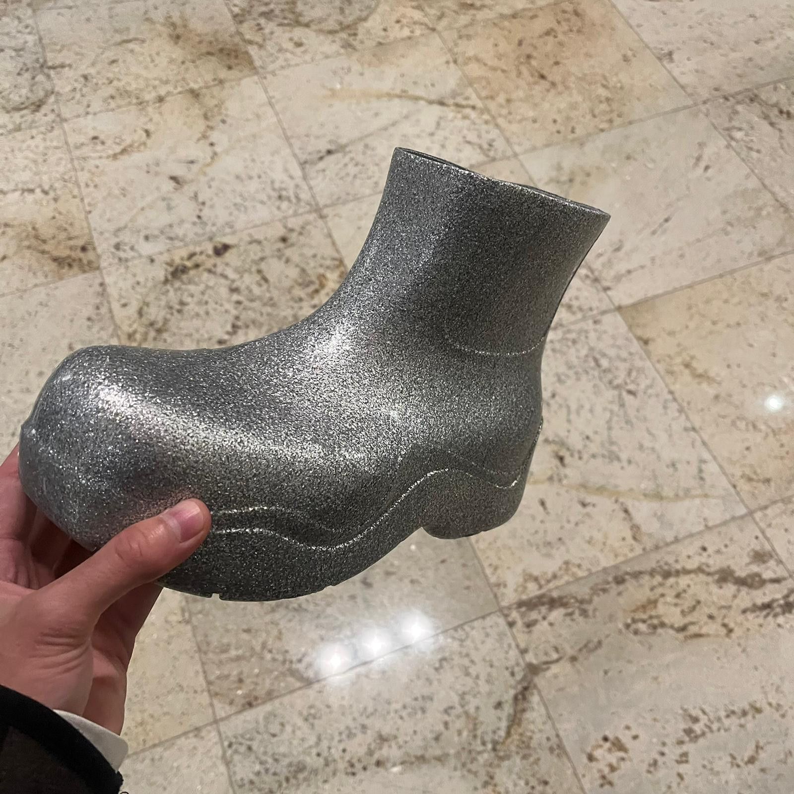 Bottega Veneta o1rshd1 Puddle Ankle Boots Spark Rubber in Silver Size US 10 / EU 43 - 6 Thumbnail