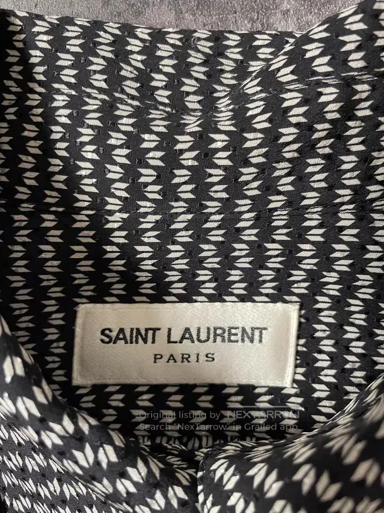 Saint Laurent Paris Saint Laurent Paris Black and White Geometric Print Tie Fr Size XS / US 0-2 / IT 36-38 - 4 Thumbnail