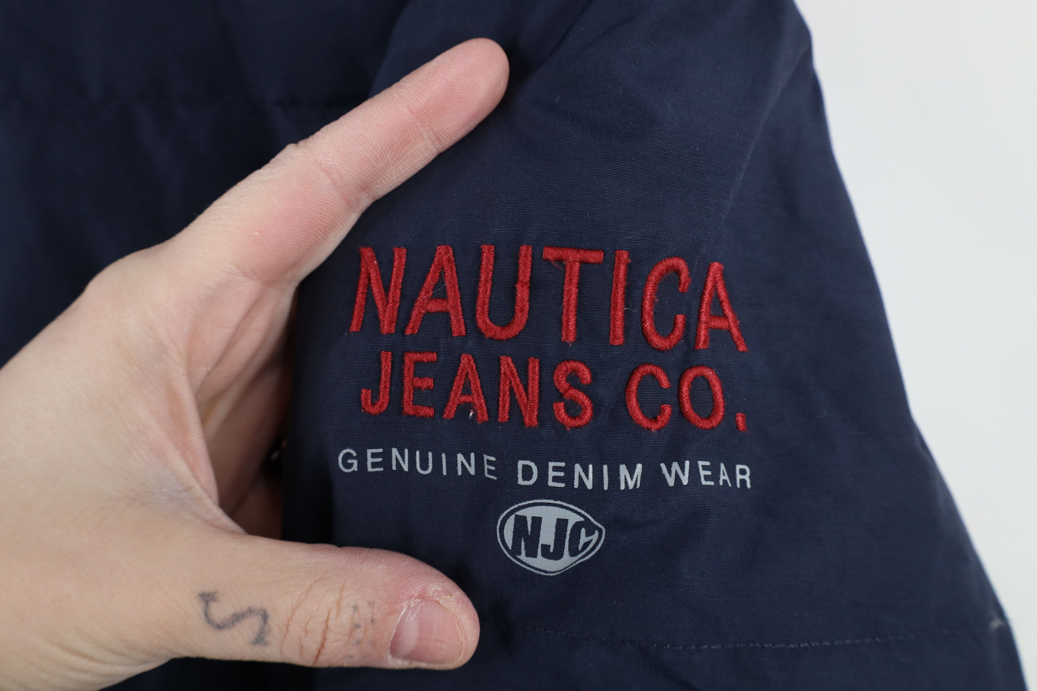 Nautica × Vintage Vintage 90s Nautica Duck Down Fill Hooded Puffer Jacket Blue Size US S / EU 44-46 / 1 - 4 Thumbnail