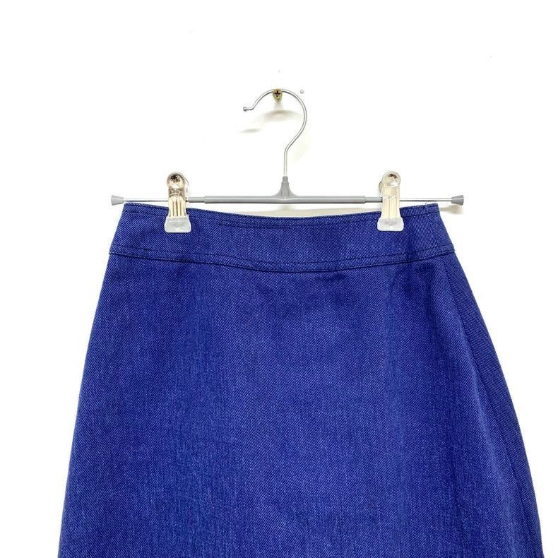 Celine Celine Blue Skirt with Decorative Trim Size 22" - 4 Thumbnail